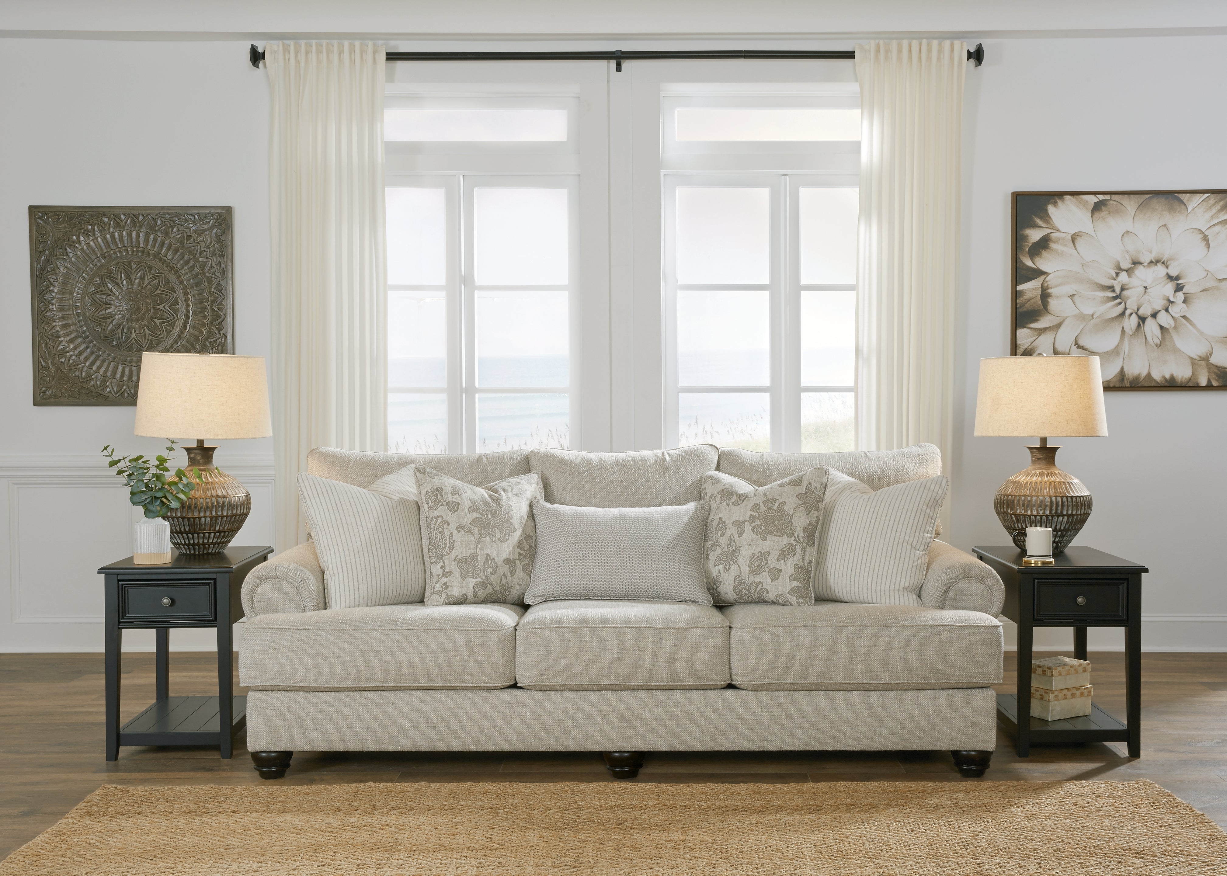 Prime Furniture - Ashley Furniture - Asanti Living Room - Sofa / Fog - 1320138