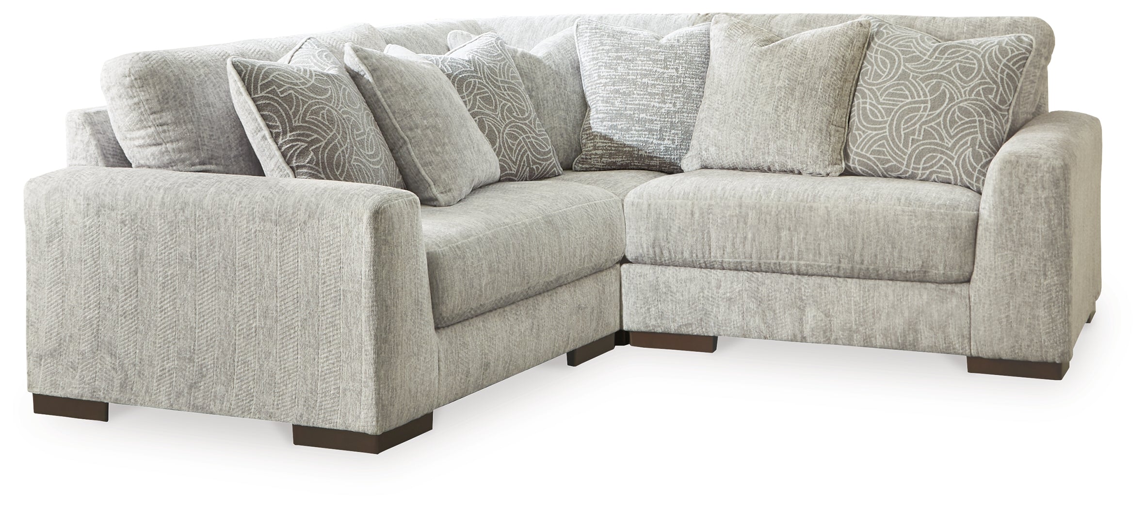 Prime Furniture - Ashley Furniture - Regent Park Sectional - RAF 3-Piece Sectional / Pewter - 14404S1