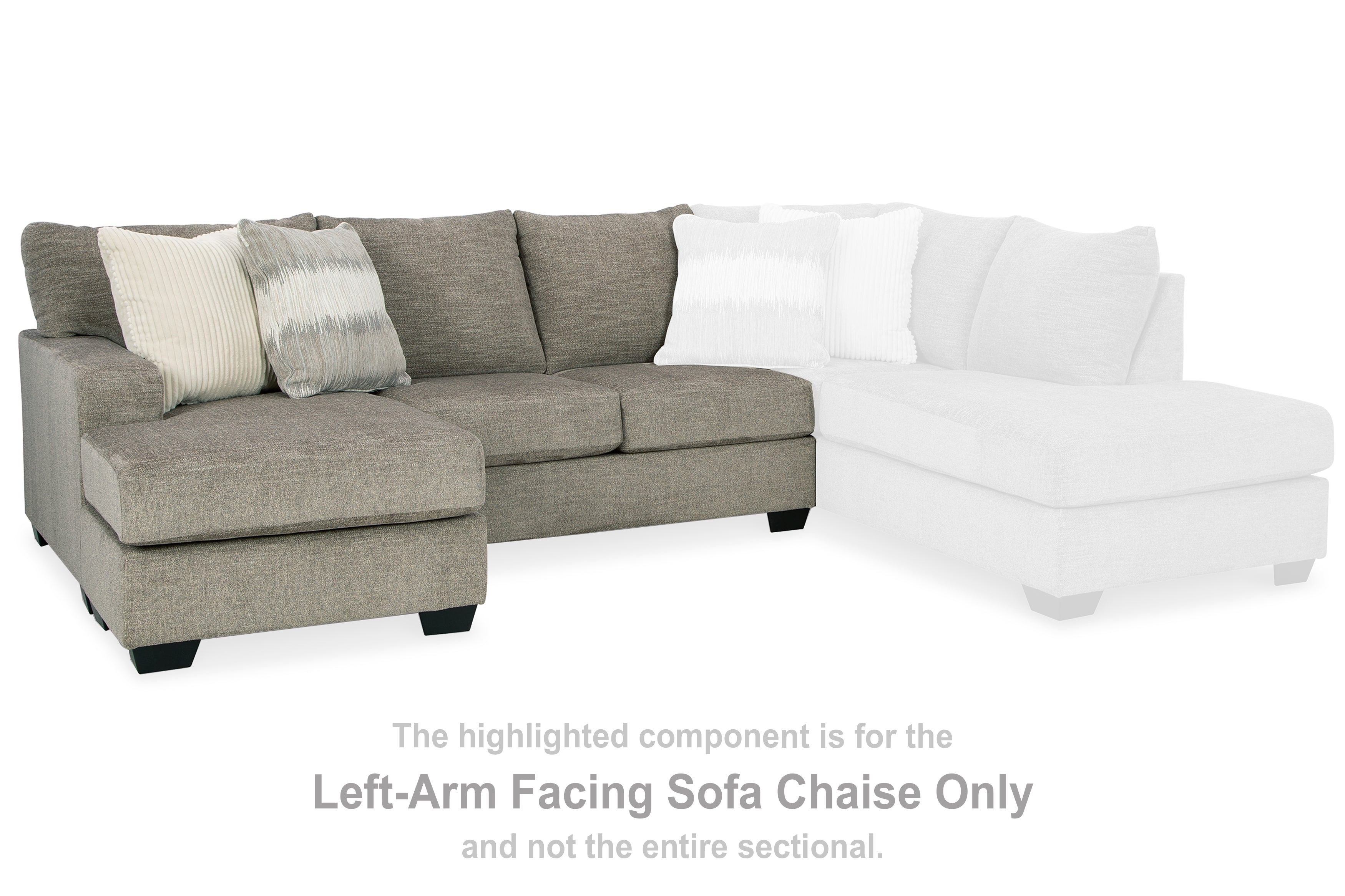 Prime Furniture - Ashley Furniture - Creswell Sectional - LAF Sofa Chaise / Stone - 1530502