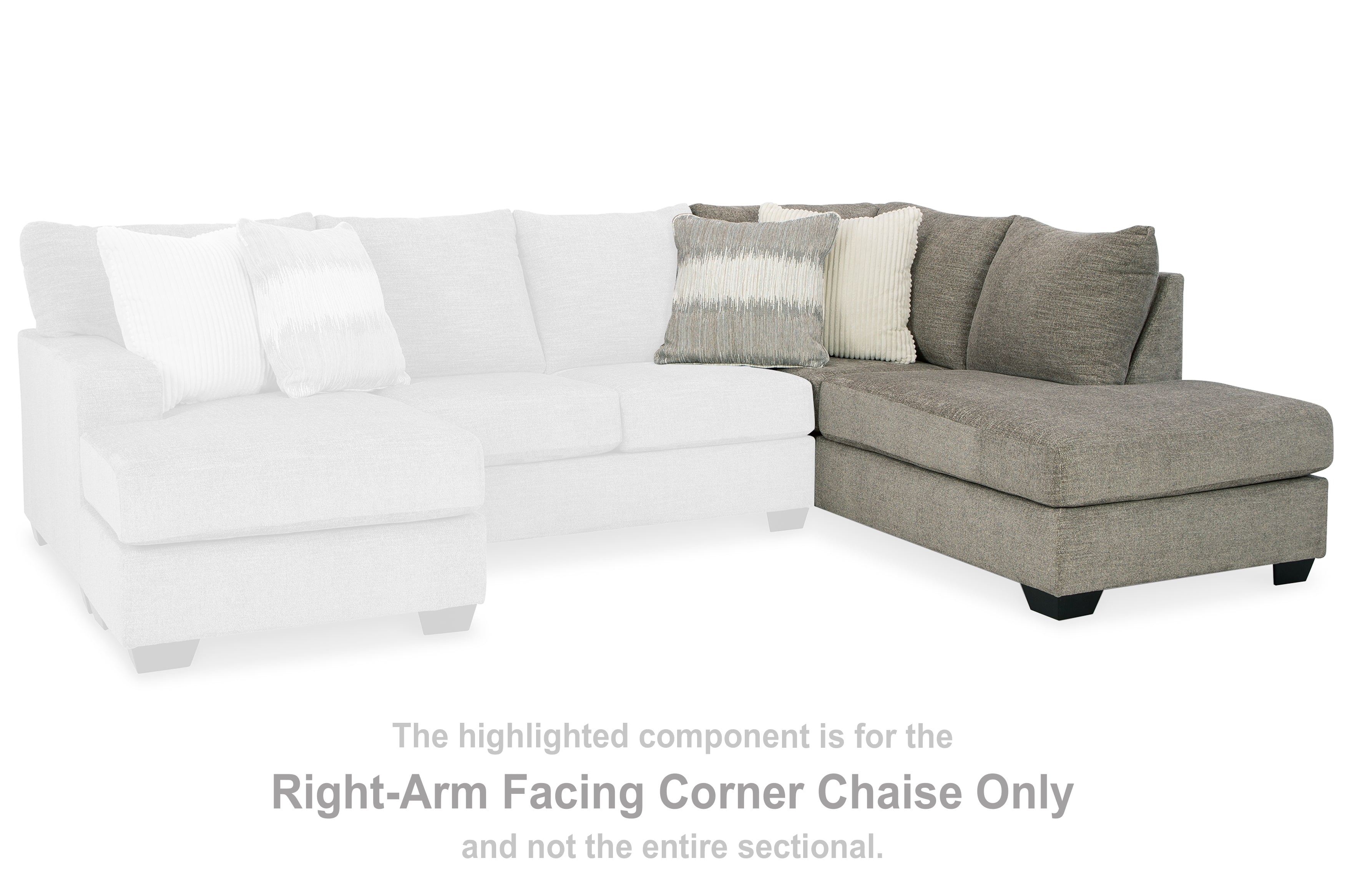 Prime Furniture - Ashley Furniture - Creswell Sectional - RAF Corner Chaise / Stone - 1530517