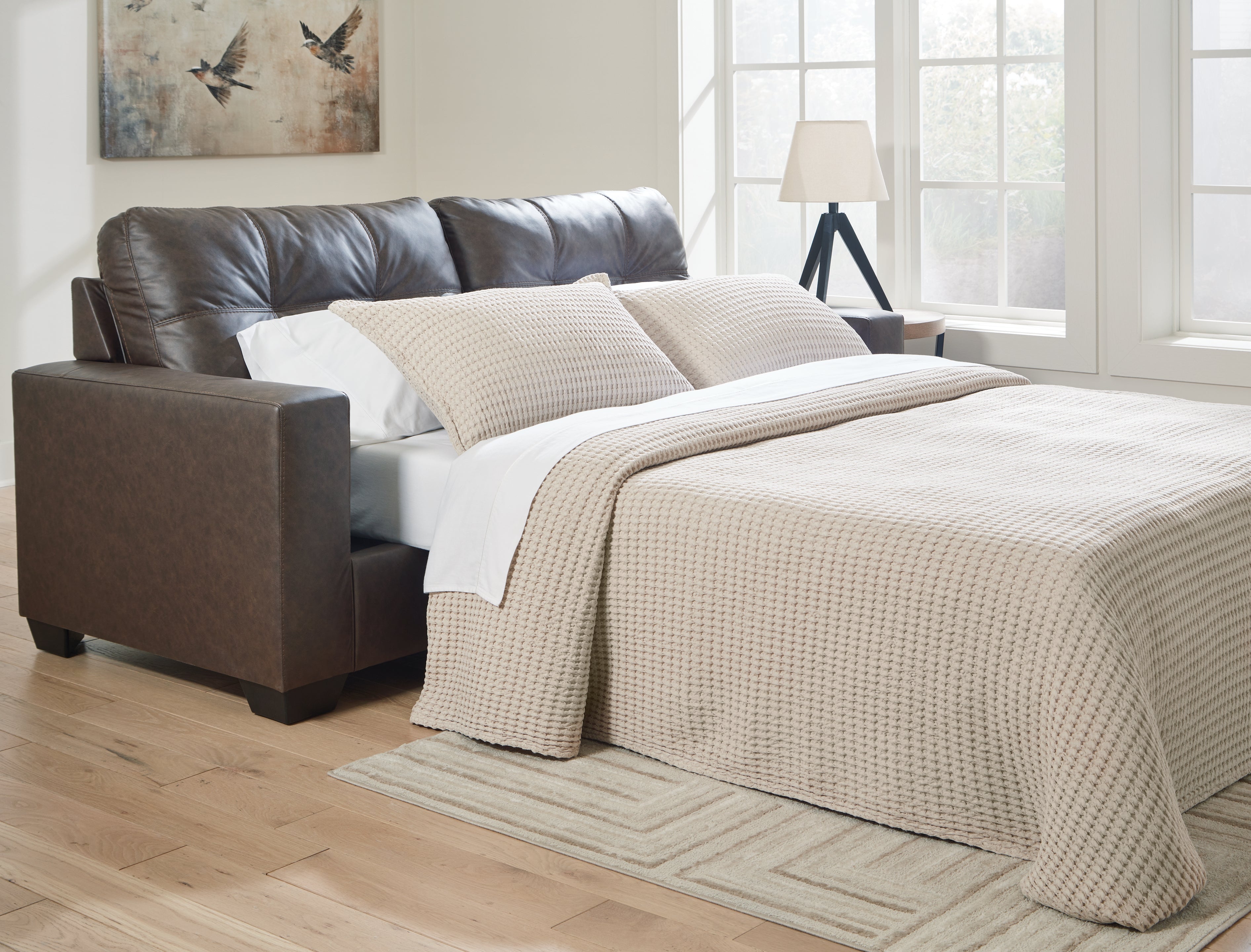 Prime Furniture - Ashley Furniture - Barlin Mills Living Room - Queen Sofa Sleeper / Umber - 1700339