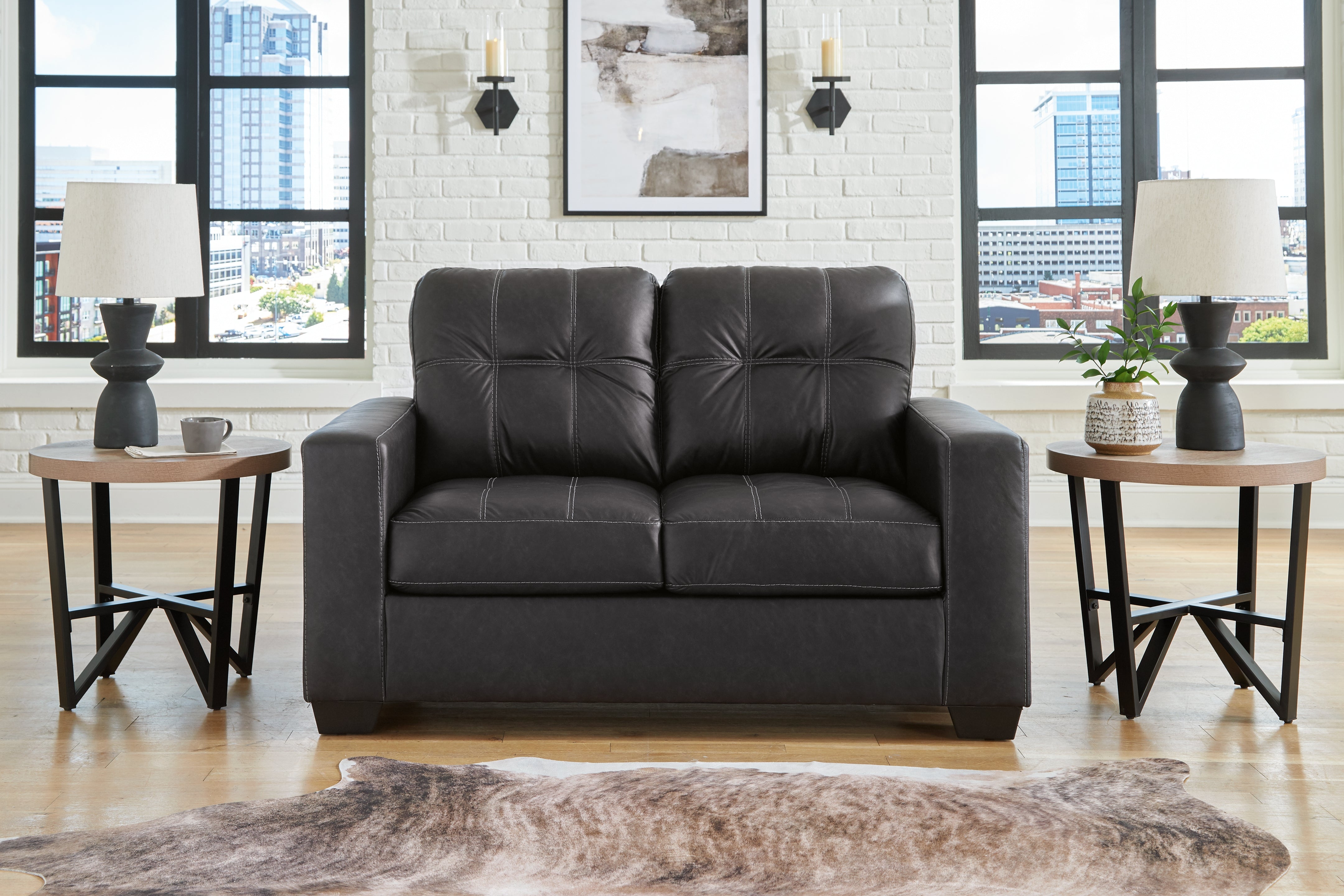 Prime Furniture - Ashley Furniture - Barlin Mills Living Room - Loveseat / Carbon - 1700435