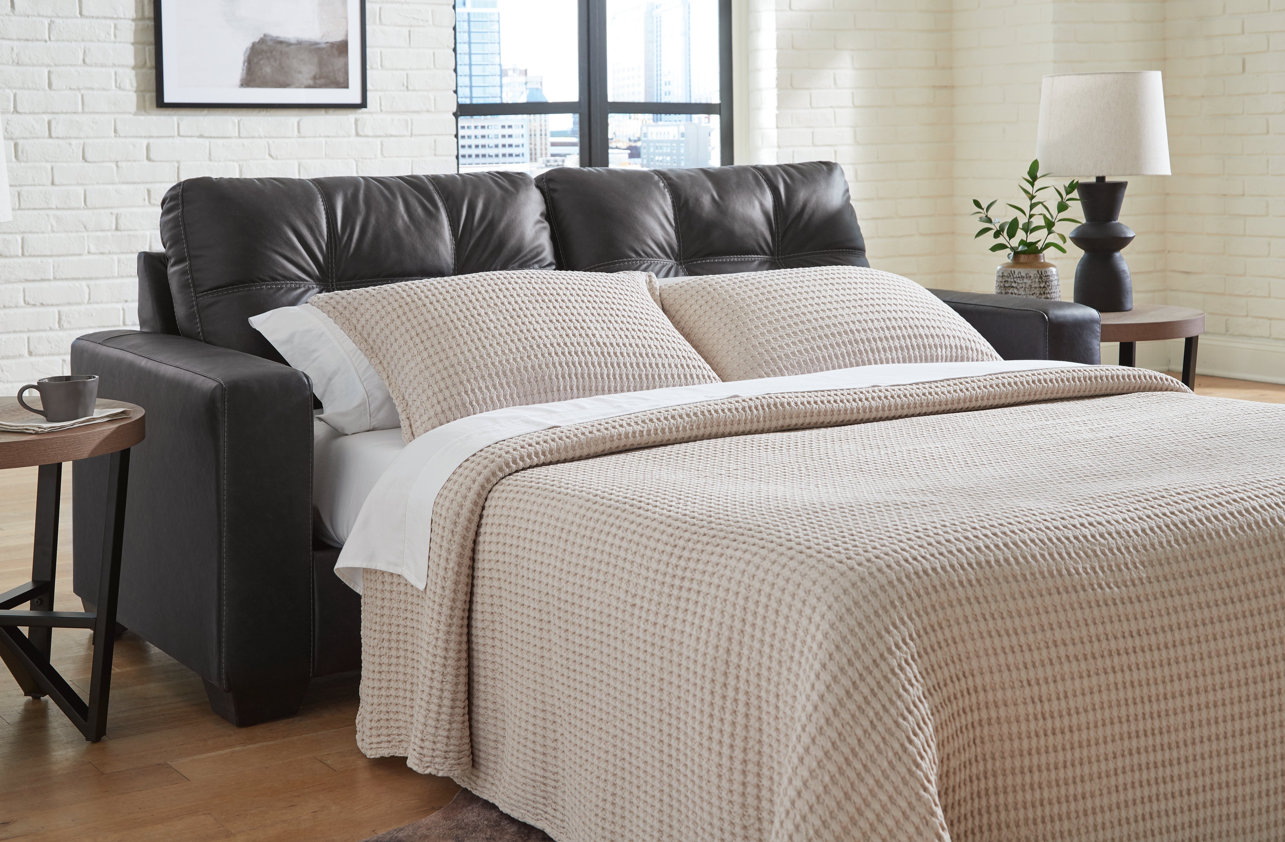 Prime Furniture - Ashley Furniture - Barlin Mills Living Room - Queen Sofa Sleeper / Carbon - 1700439