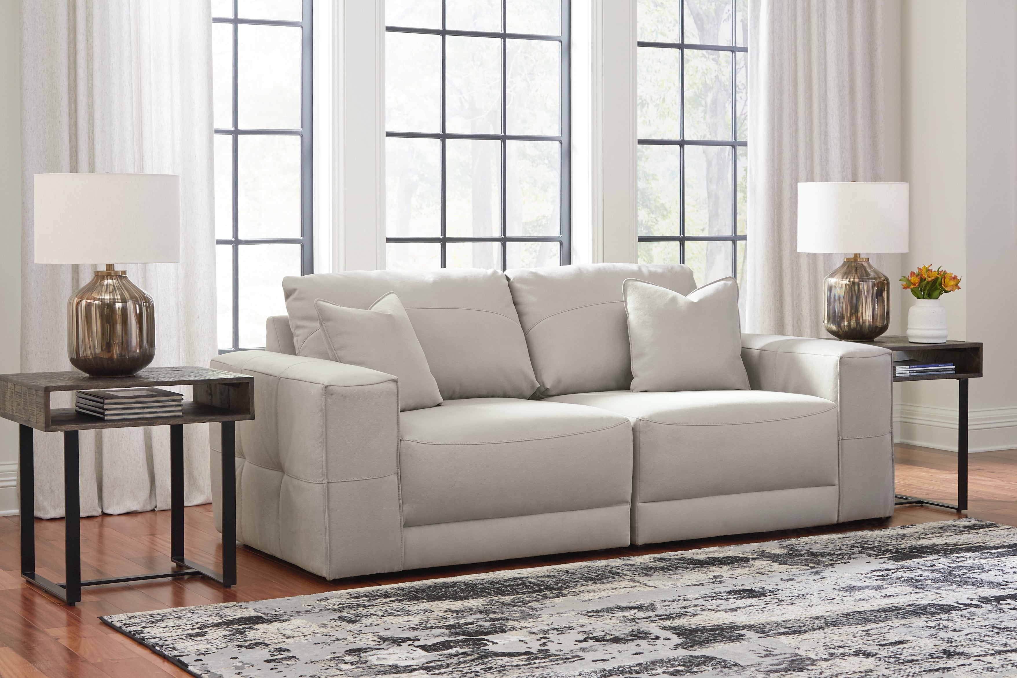Prime Furniture - Ashley Furniture - Next-Gen Gaucho Sectional - RAF 2-Piece Sectional Loveseat / Gray - 18304S3