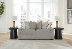 Prime Furniture - Ashley Furniture - Aslan Court Sectional - RAF 6-Piece Sectional with Chaise / Flax - 20305S8