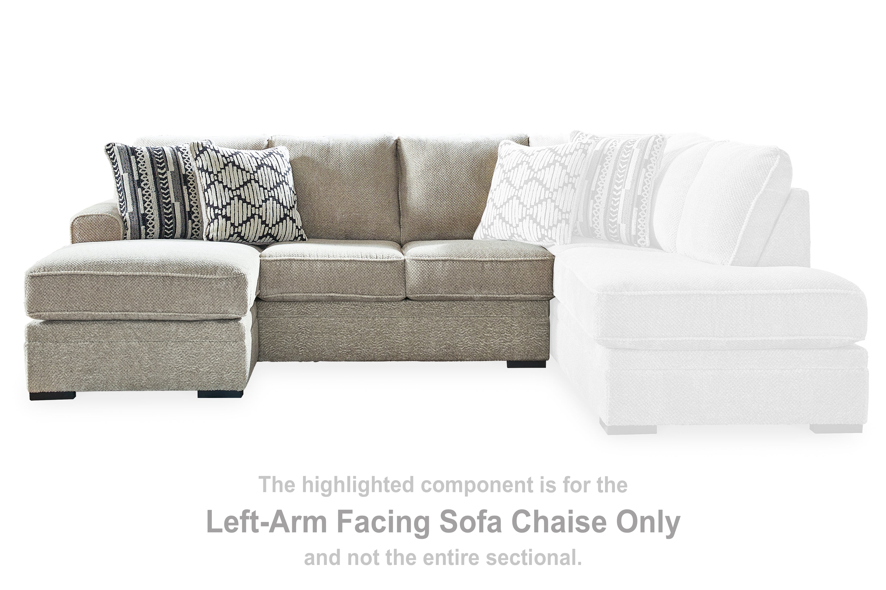 Prime Furniture - Ashley Furniture - Calnita Sectional - LAF Sofa Chaise / Sisal - 2050202