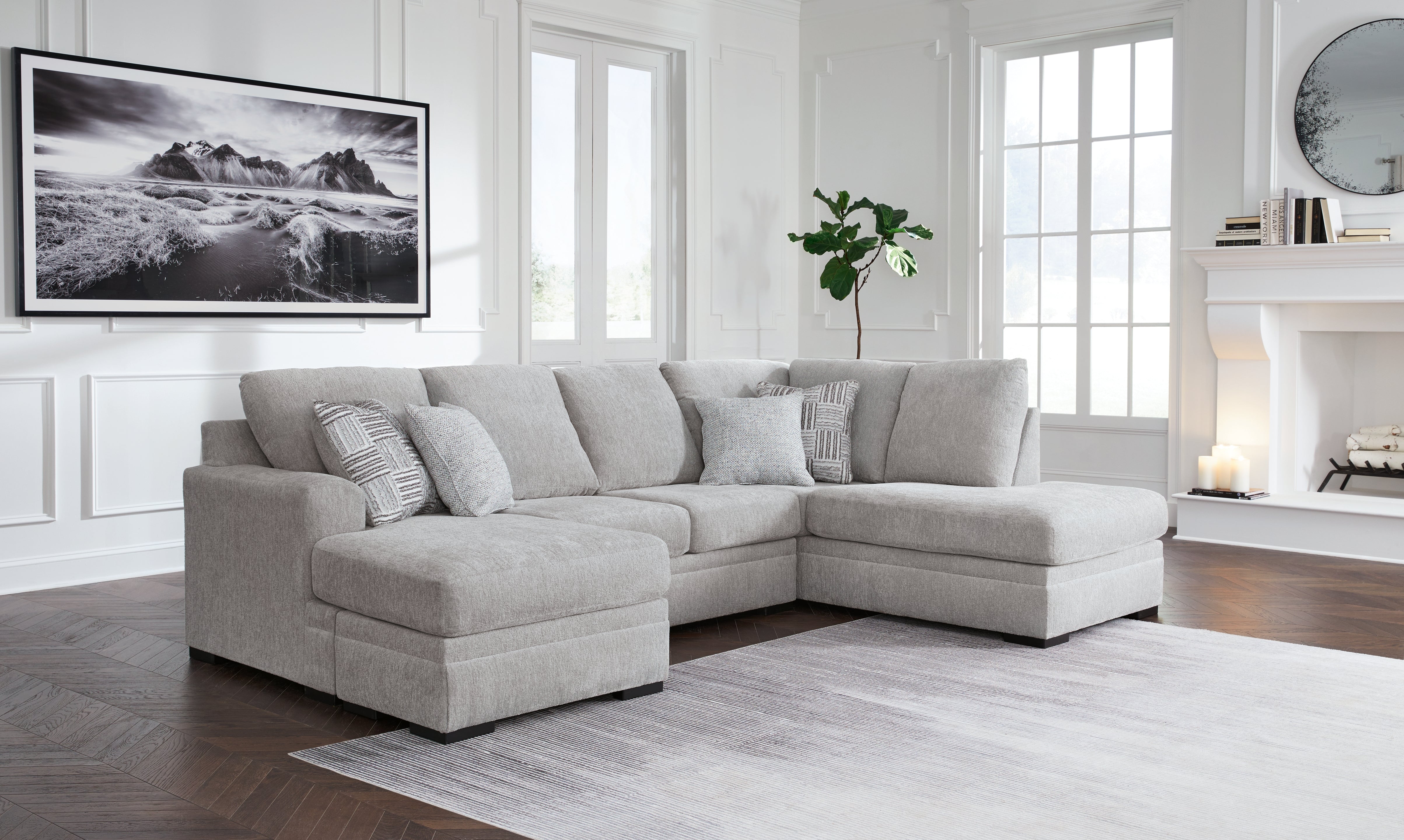 Prime Furniture - Ashley Furniture - Gabyleigh Sectional - LAF 2-Piece Sectional with Chaise / Nickel - 20904S1