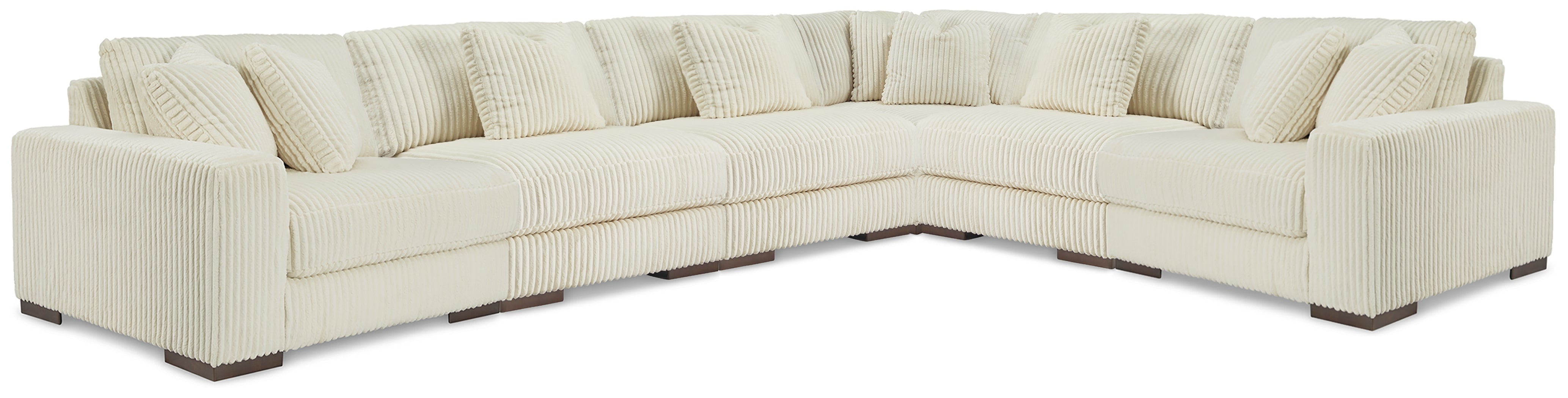 Prime Furniture - Ashley Furniture - Lindyn Sectional - RAF 6-Piece Sectional / Ivory - 21104S20