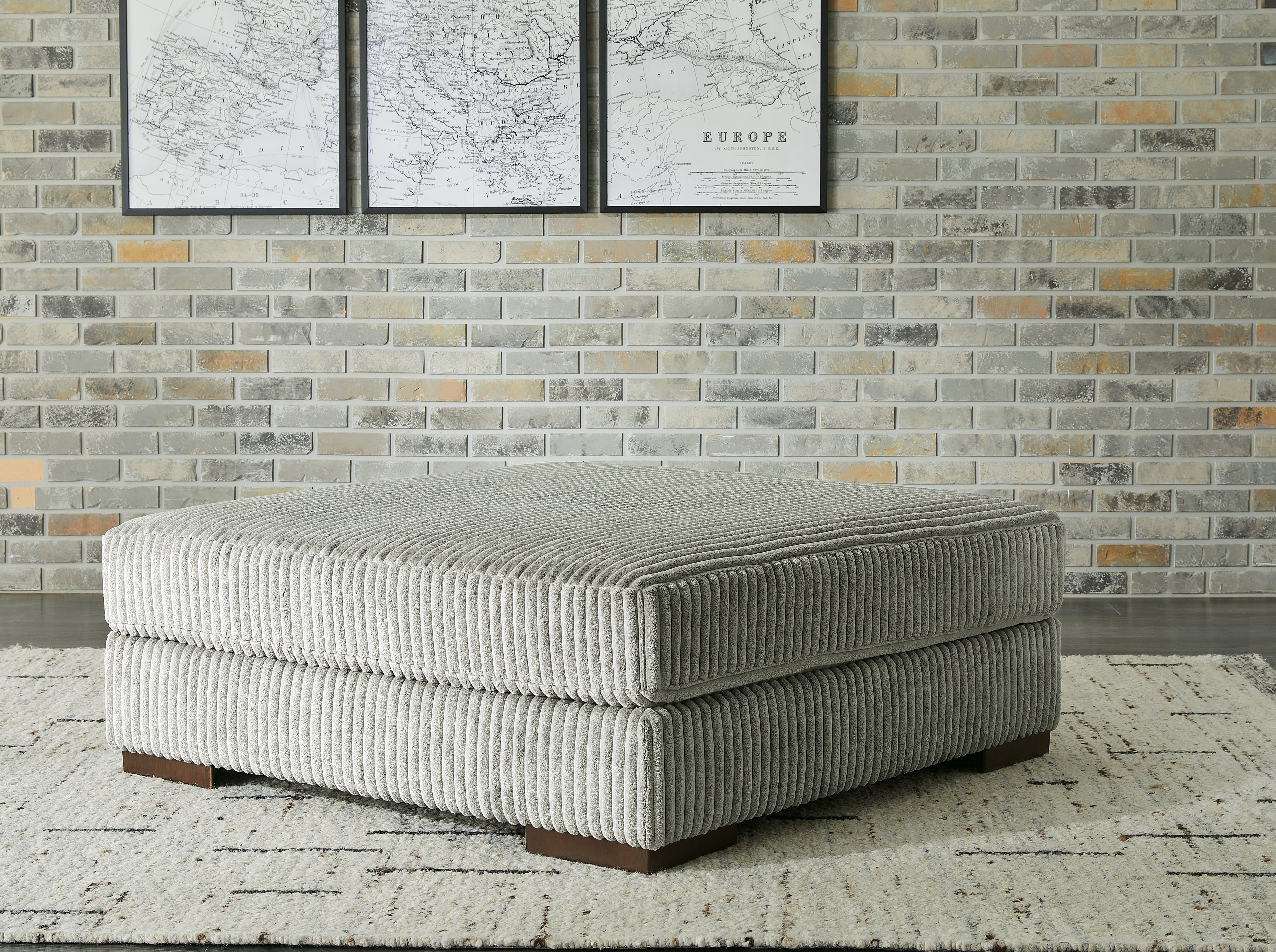 Prime Furniture - Ashley Furniture - Lindyn Living Room - Oversized Accent Ottoman / Fog - 2110508