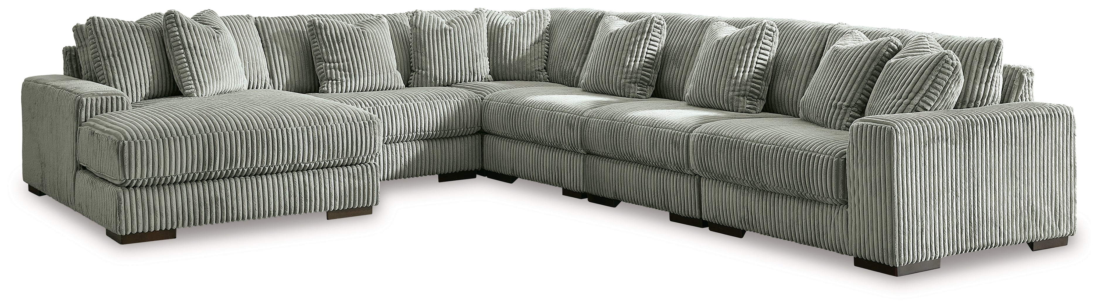 Prime Furniture - Ashley Furniture - Lindyn Sectional - RAF 6-Piece Sectional with Chaise / Fog - 21105S8