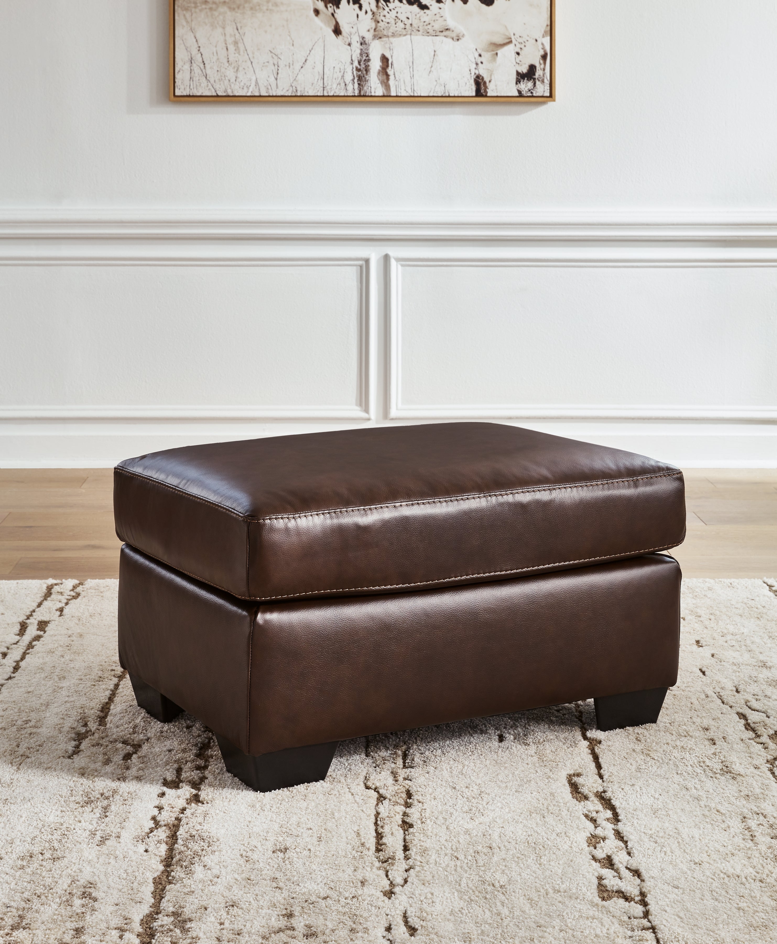 Prime Furniture - Ashley Furniture - Santorine Living Room - Ottoman / Dark Brown - 2170614