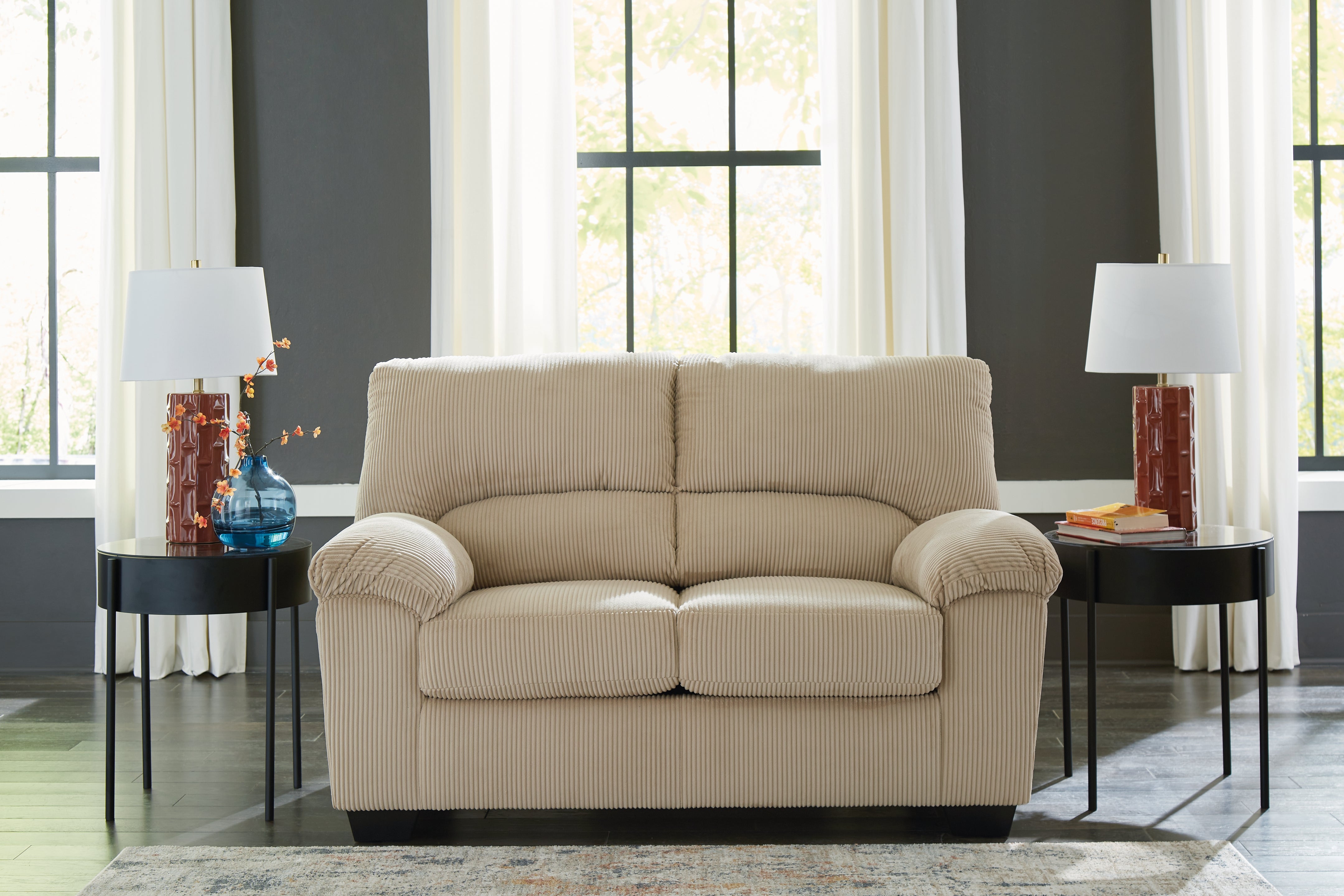 Prime Furniture - Ashley Furniture - SimpleJoy Living Room - Loveseat / Sand - 2420335
