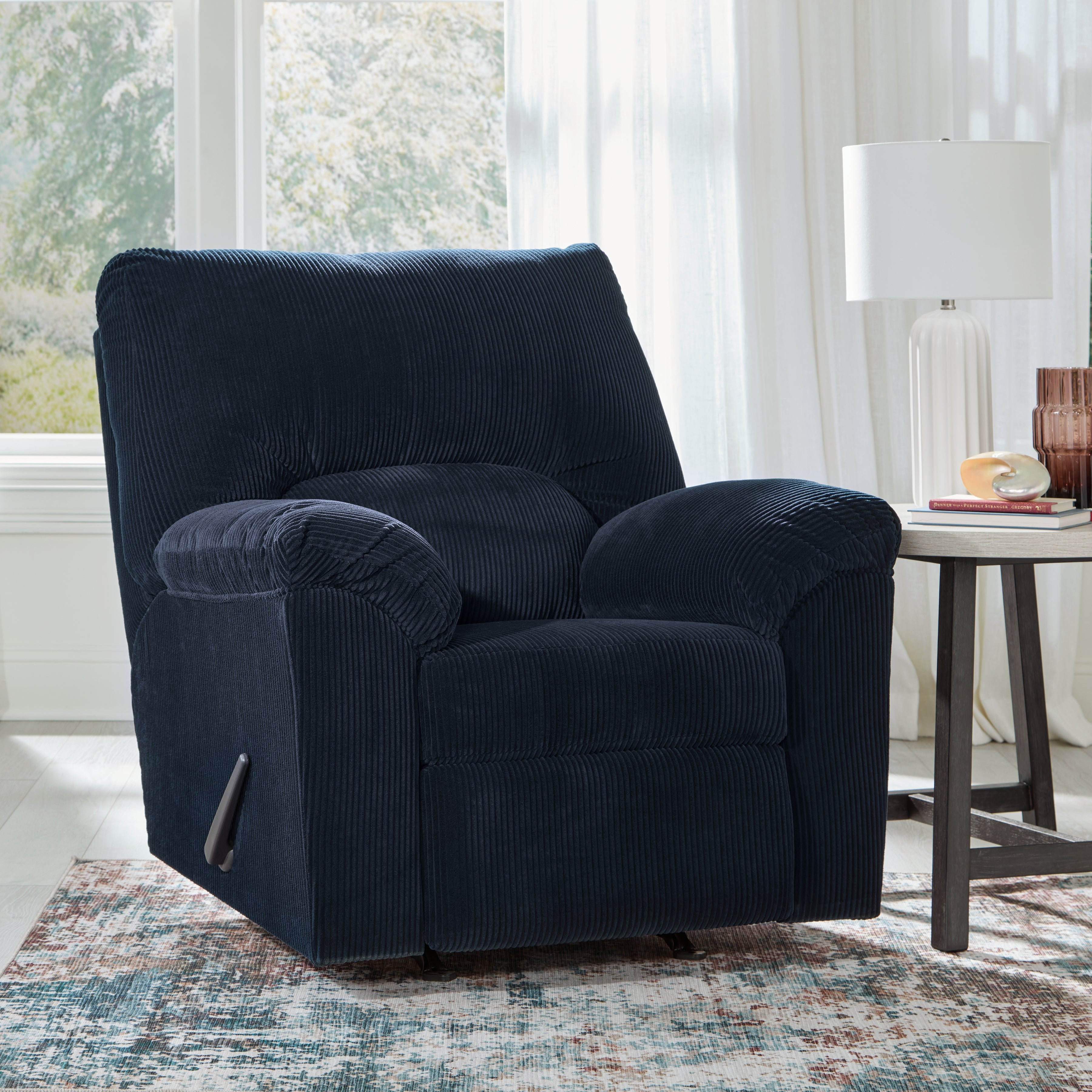 Prime Furniture - Ashley Furniture - SimpleJoy Living Room - Rocker Recliner / Navy - 2420525