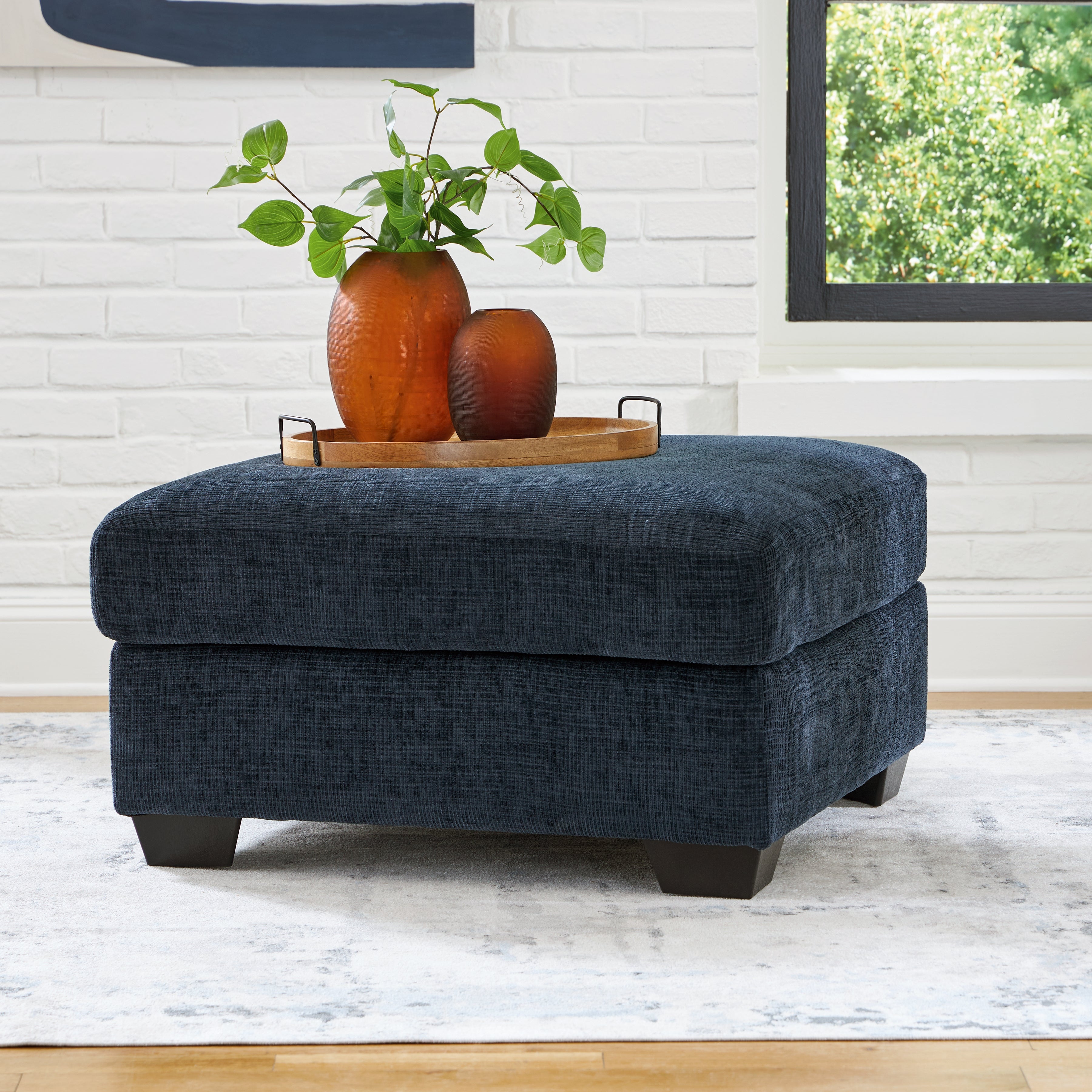 Prime Furniture - Ashley Furniture - Aviemore Living Room - Oversized Accent Ottoman / Ink - 2430308