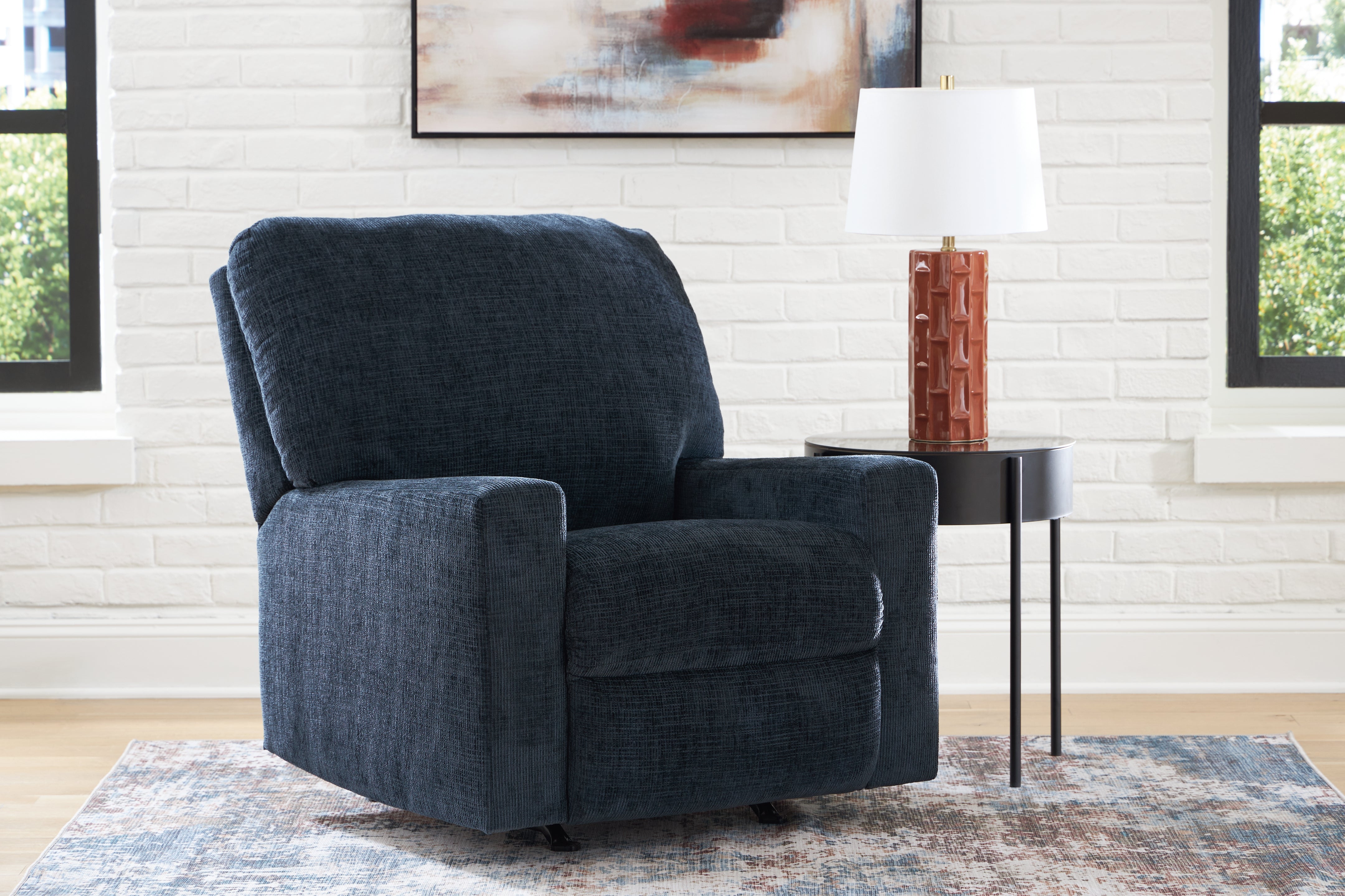 Prime Furniture - Ashley Furniture - Aviemore Living Room - Rocker Recliner / Ink - 2430325