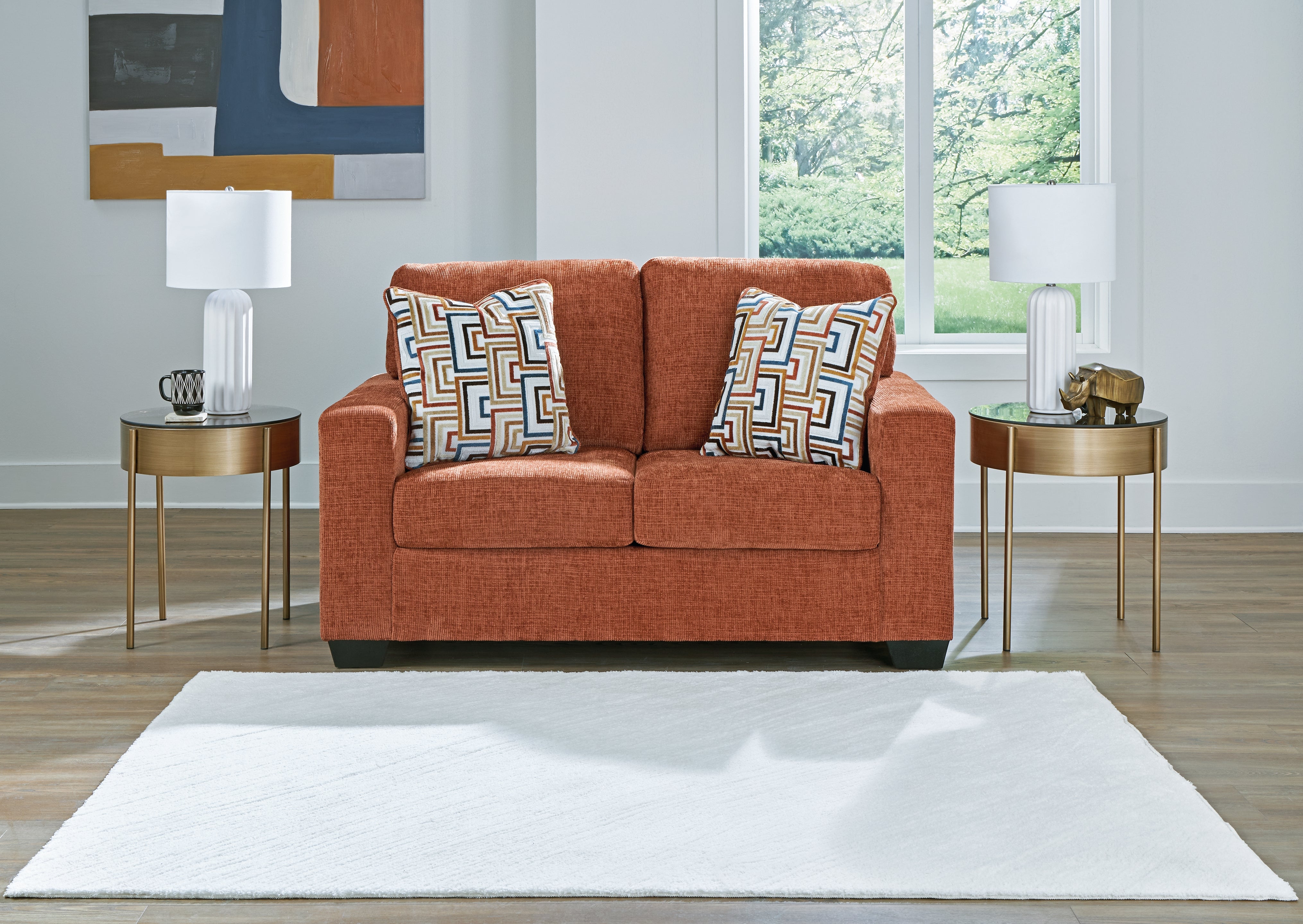 Prime Furniture - Ashley Furniture - Aviemore Living Room - Loveseat / Spice - 2430435
