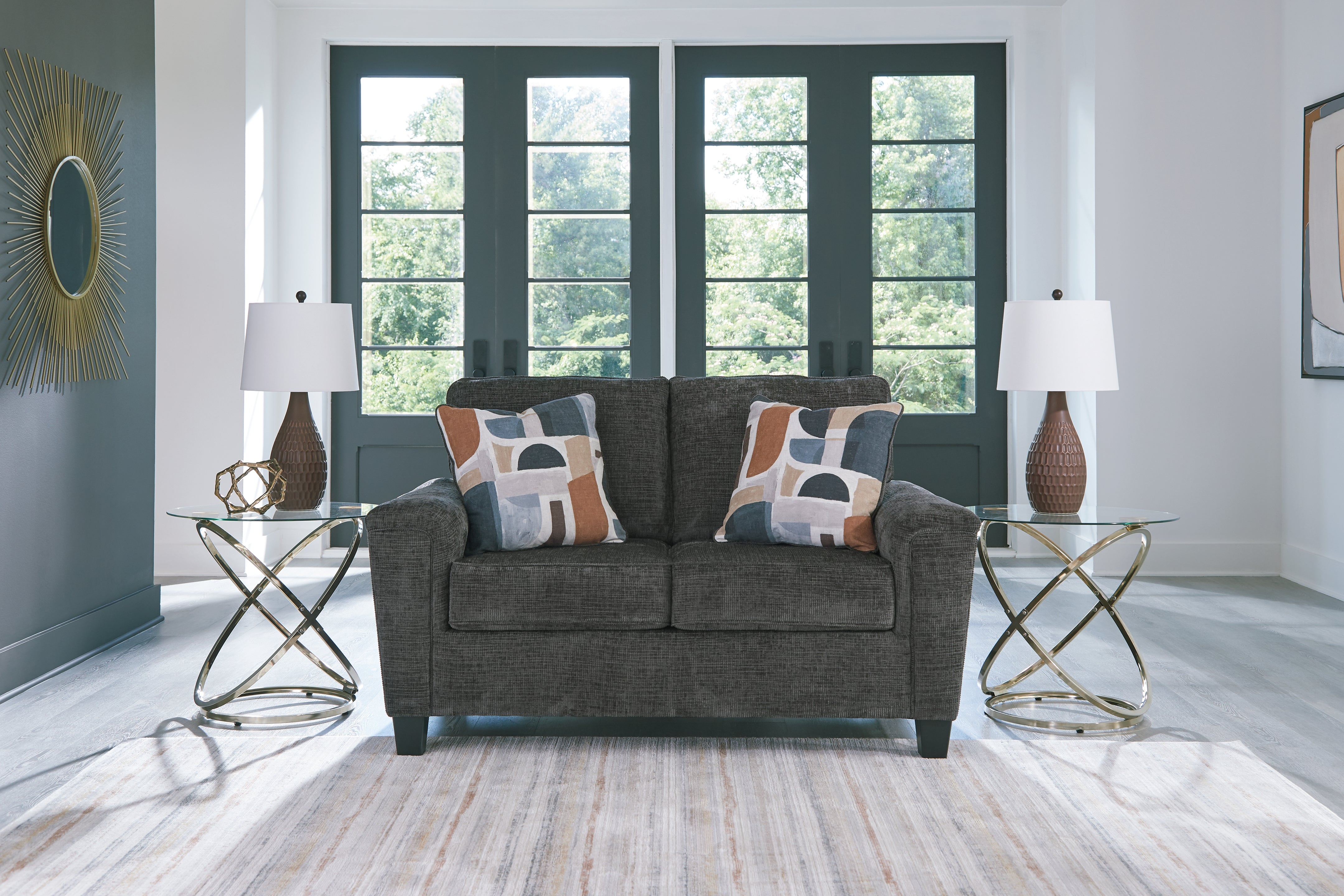 Prime Furniture - Ashley Furniture - Erinslane Living Room - Loveseat / Dusk - 2520635