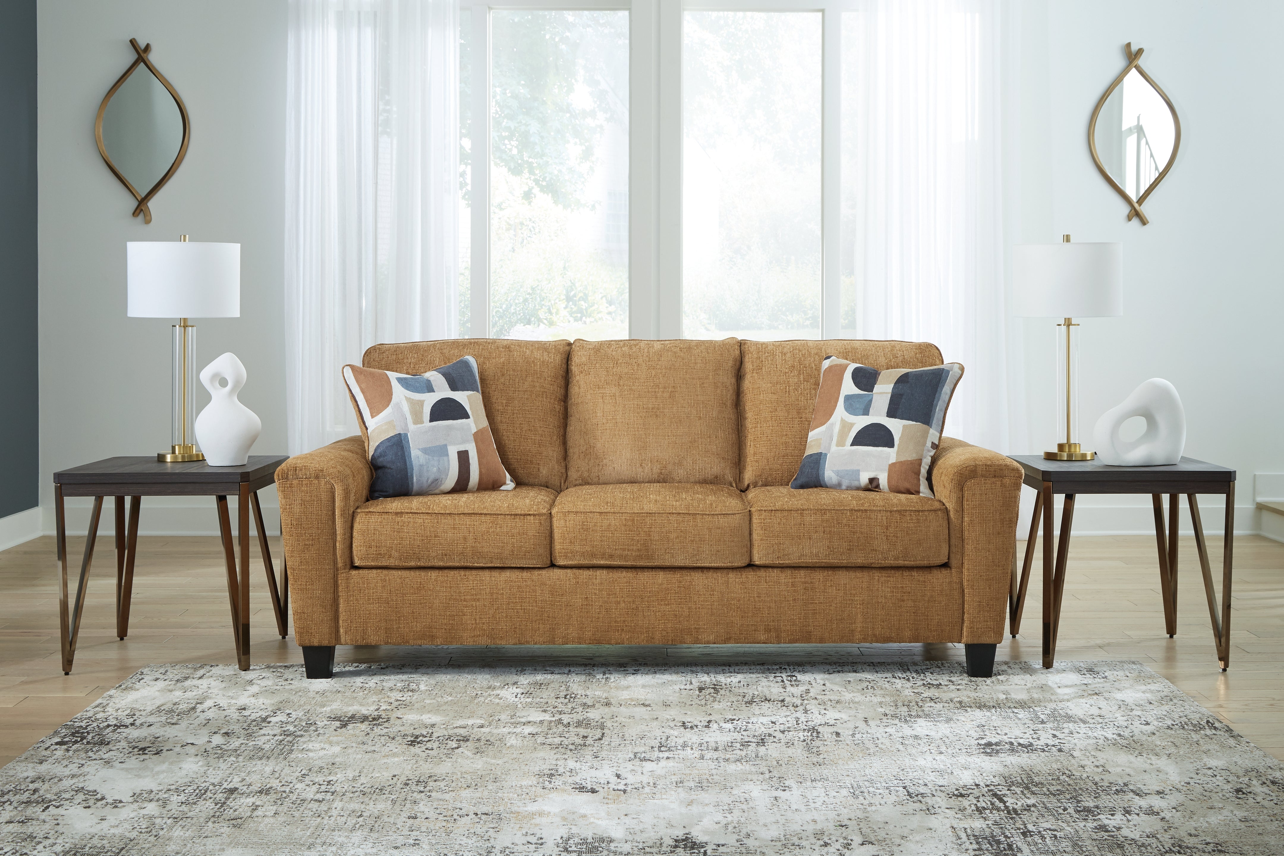 Prime Furniture - Ashley Furniture - Erinslane Living Room - Sofa / Honey - 2520738