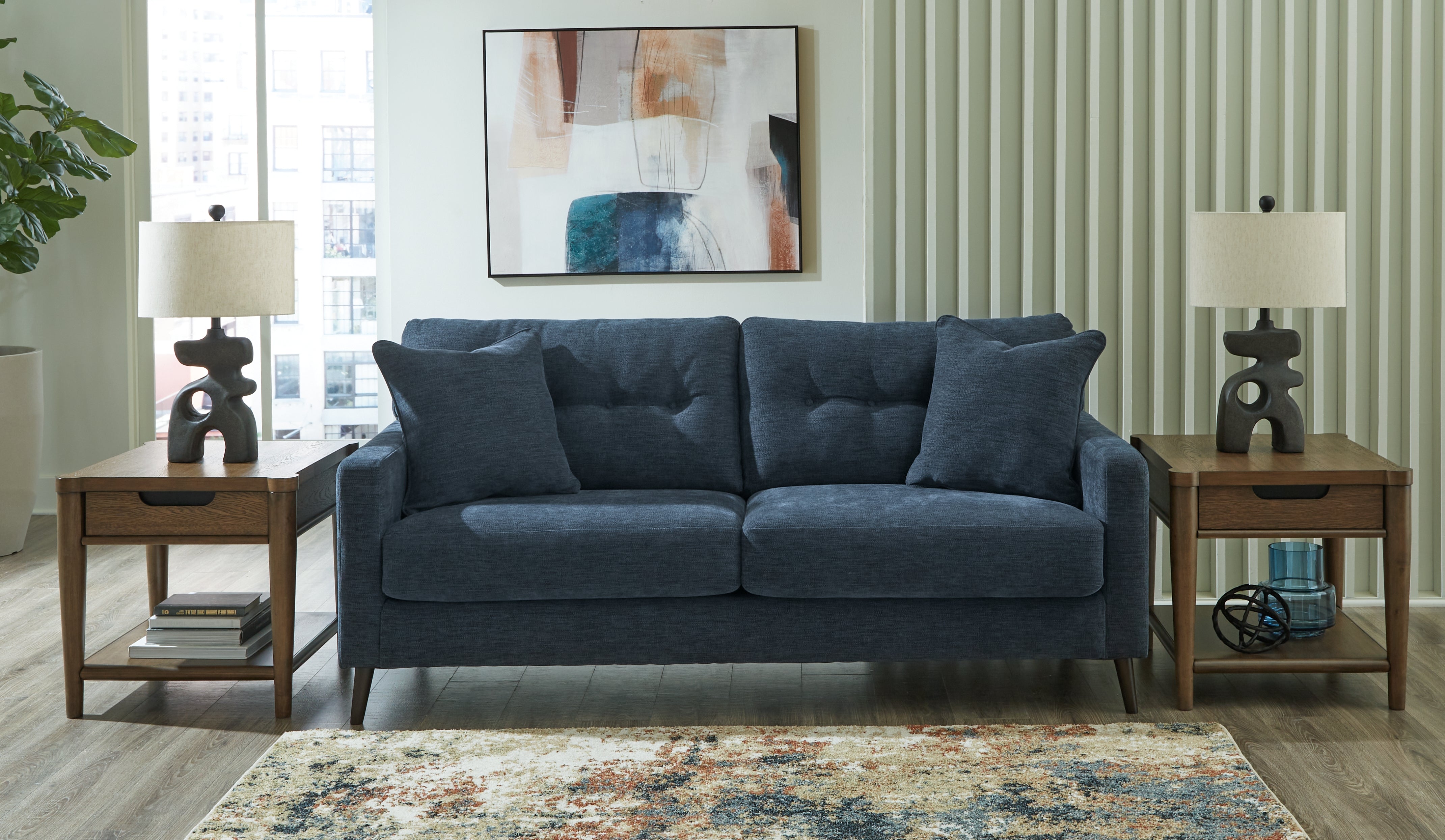 Prime Furniture - Ashley Furniture - Bixler Living Room - Sofa / Navy - 2610638