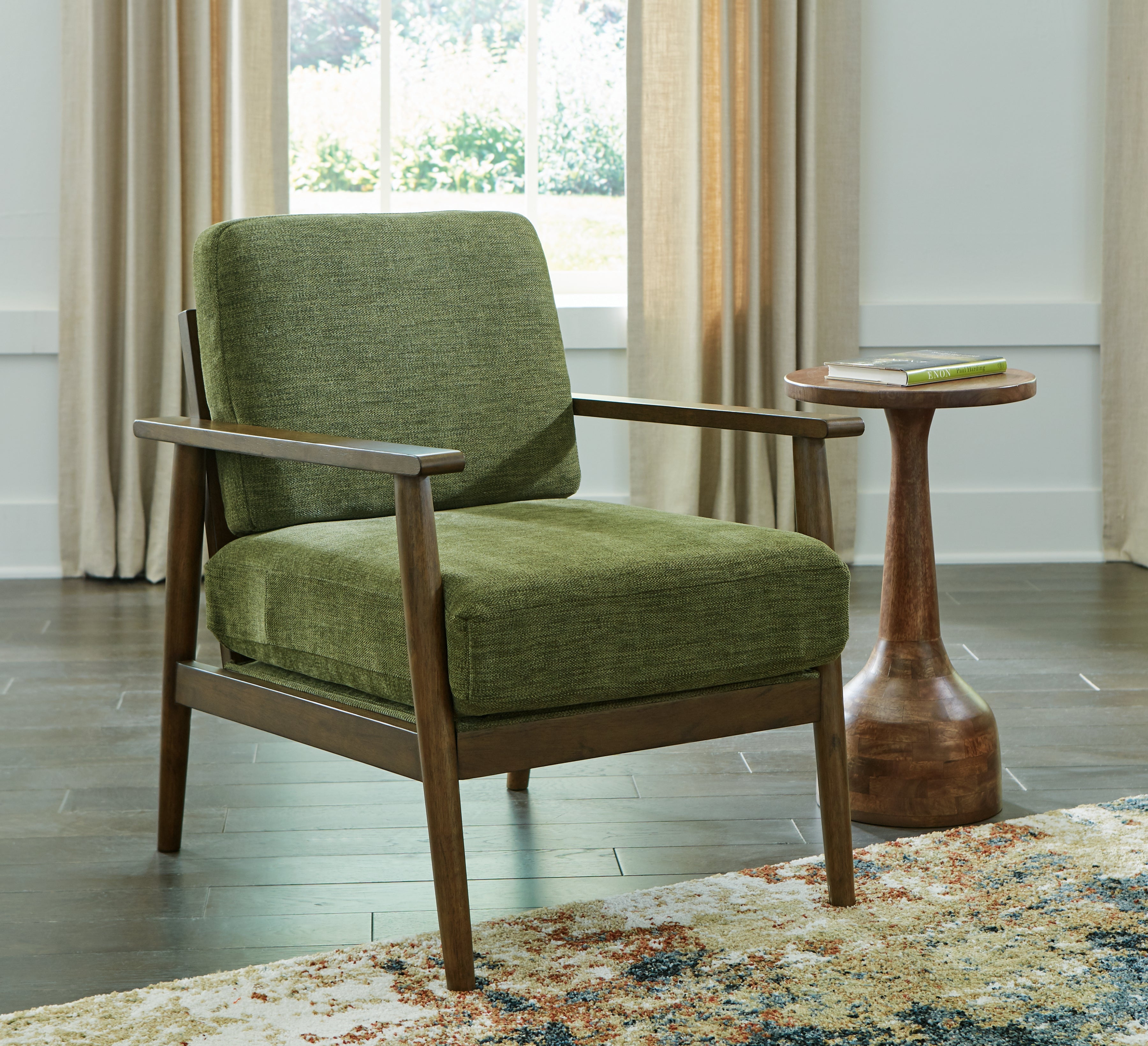 Prime Furniture - Ashley Furniture - Bixler Living Room - Showood Accent Chair / Olive - 2610760