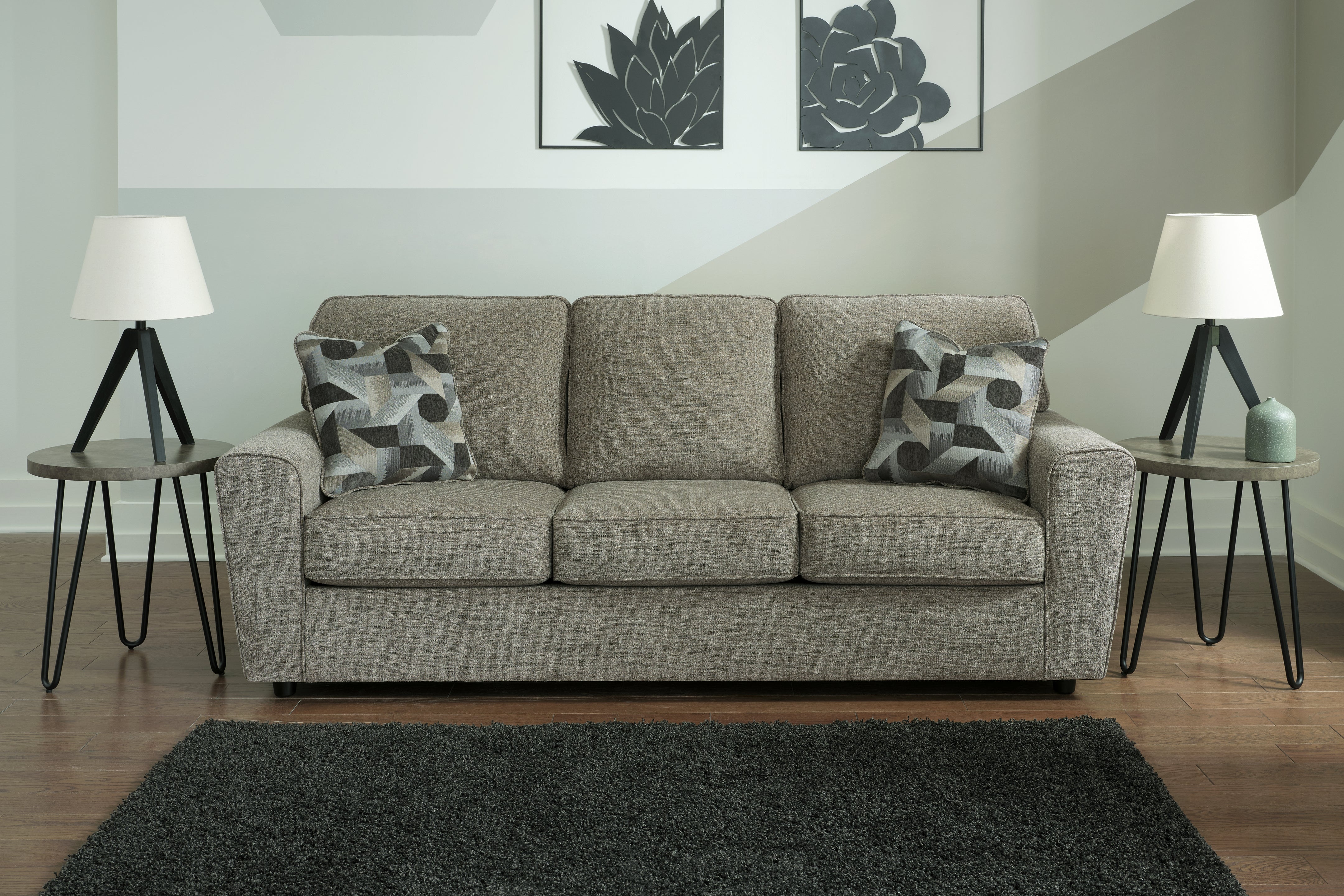 Prime Furniture - Ashley Furniture - Cascilla Living Room - Sofa / Pewter - 2680538