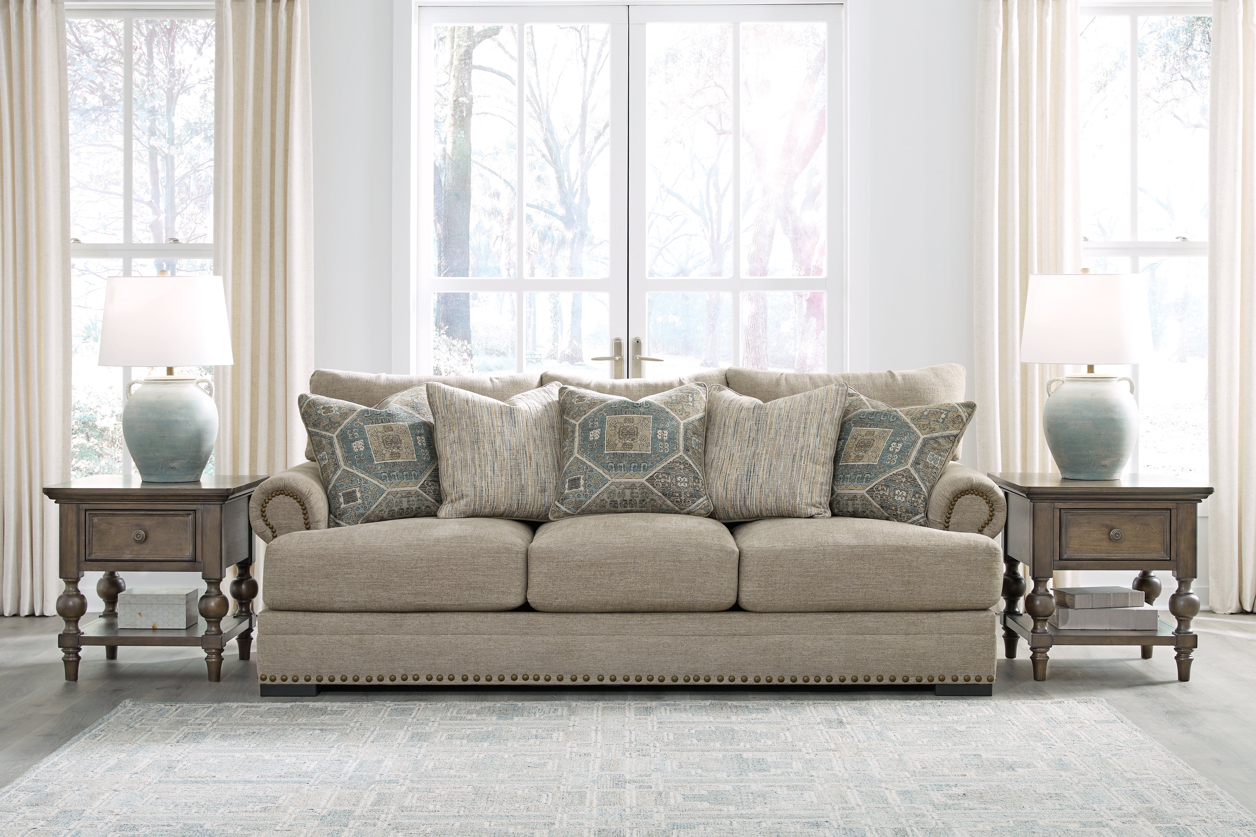 Prime Furniture - Ashley Furniture - Galemore Living Room - Sofa / Quarry - 2700438