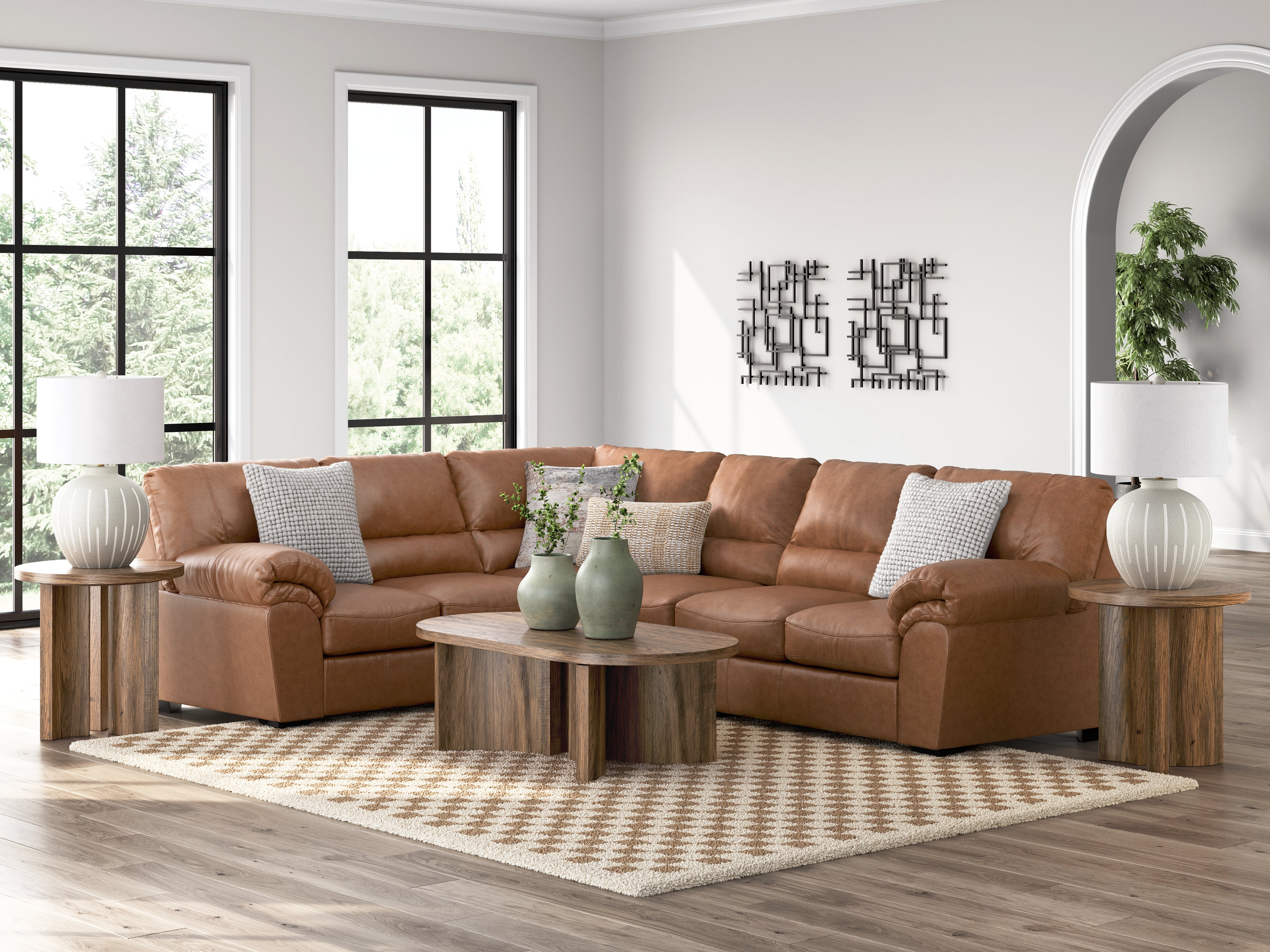 Prime Furniture - Ashley Furniture - WillowBend Sectional - LAF 3-Piece Sectional / Caramel - PC27704S4