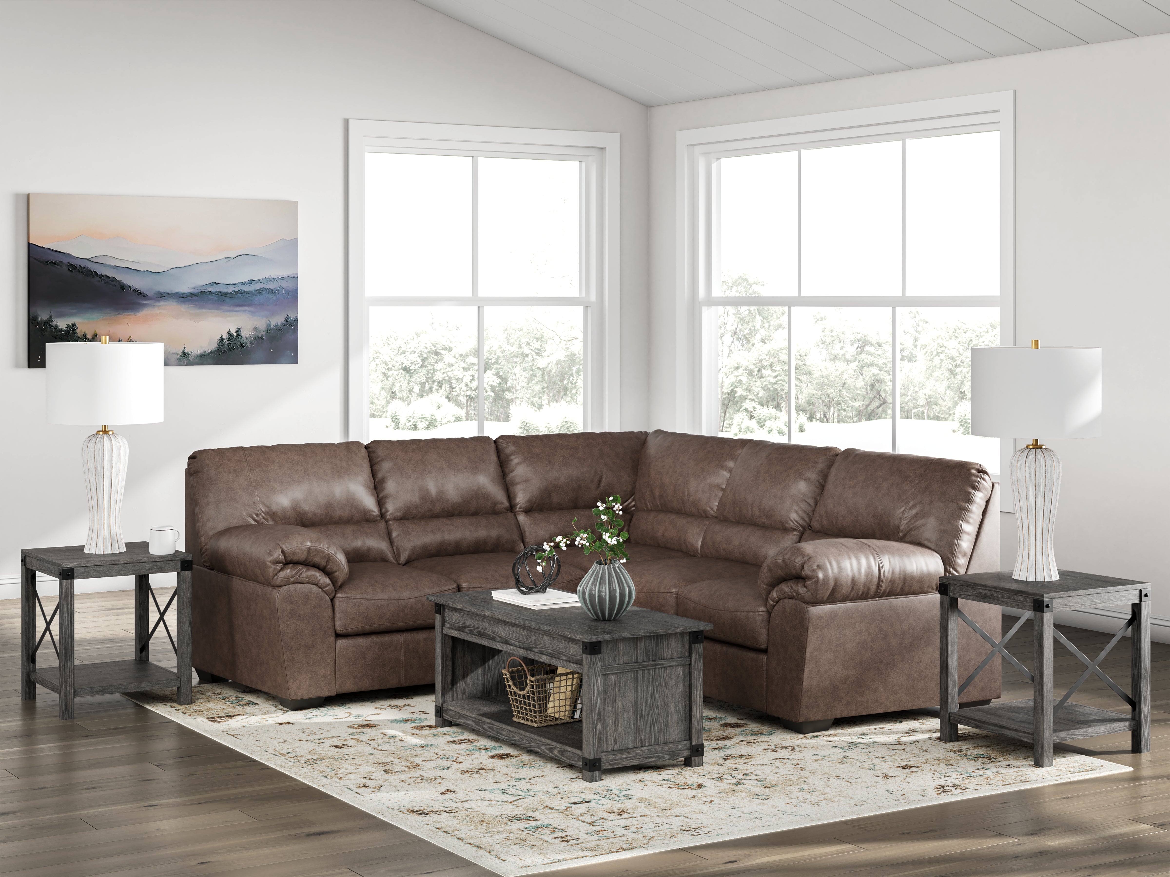 Prime Furniture - Ashley Furniture - WillowBend Sectional - LAF 2-Piece Sectional / Umber - PC27705S2
