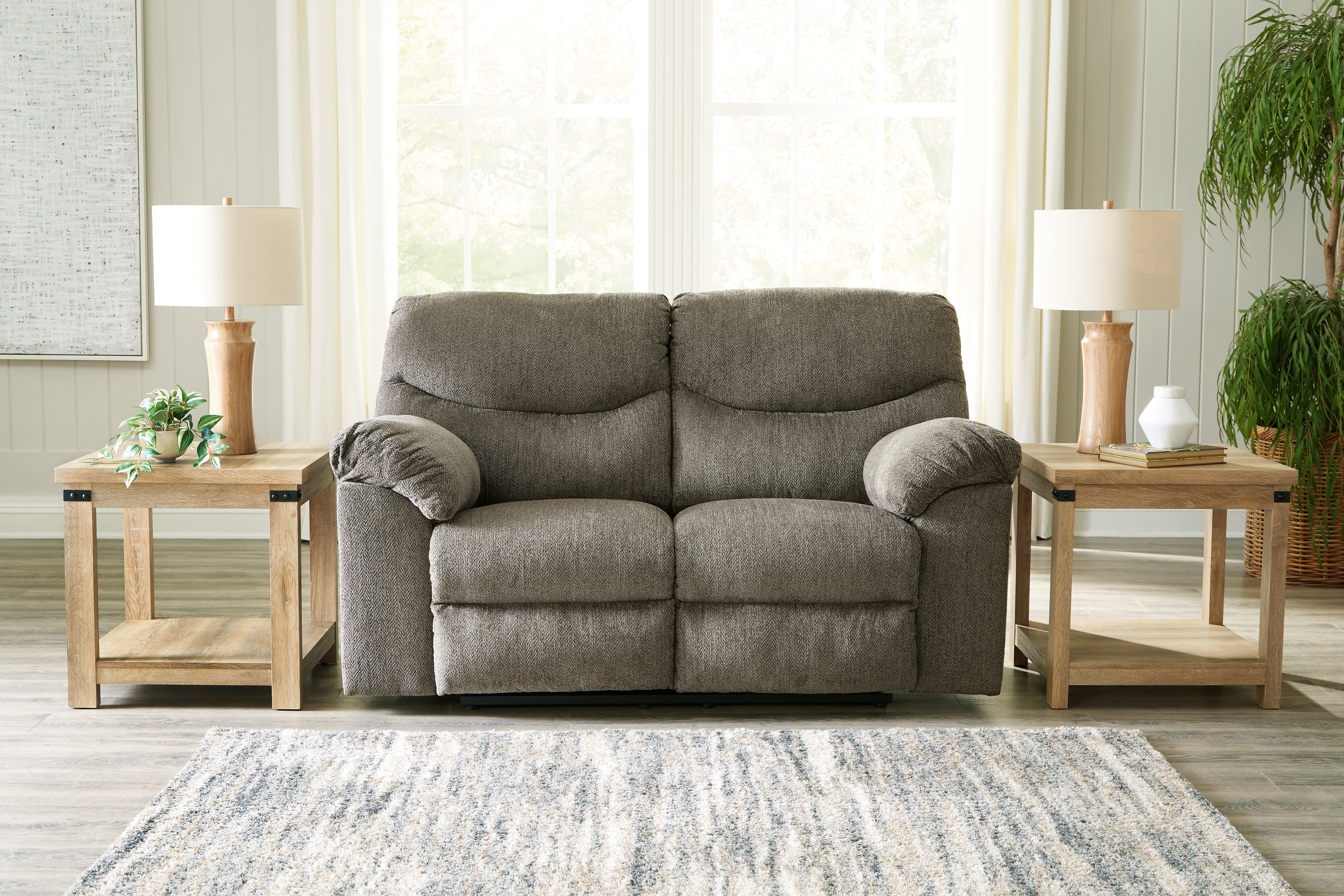 Prime Furniture - Ashley Furniture - Alphons Living Room - Reclining Loveseat / Briar - 2820286