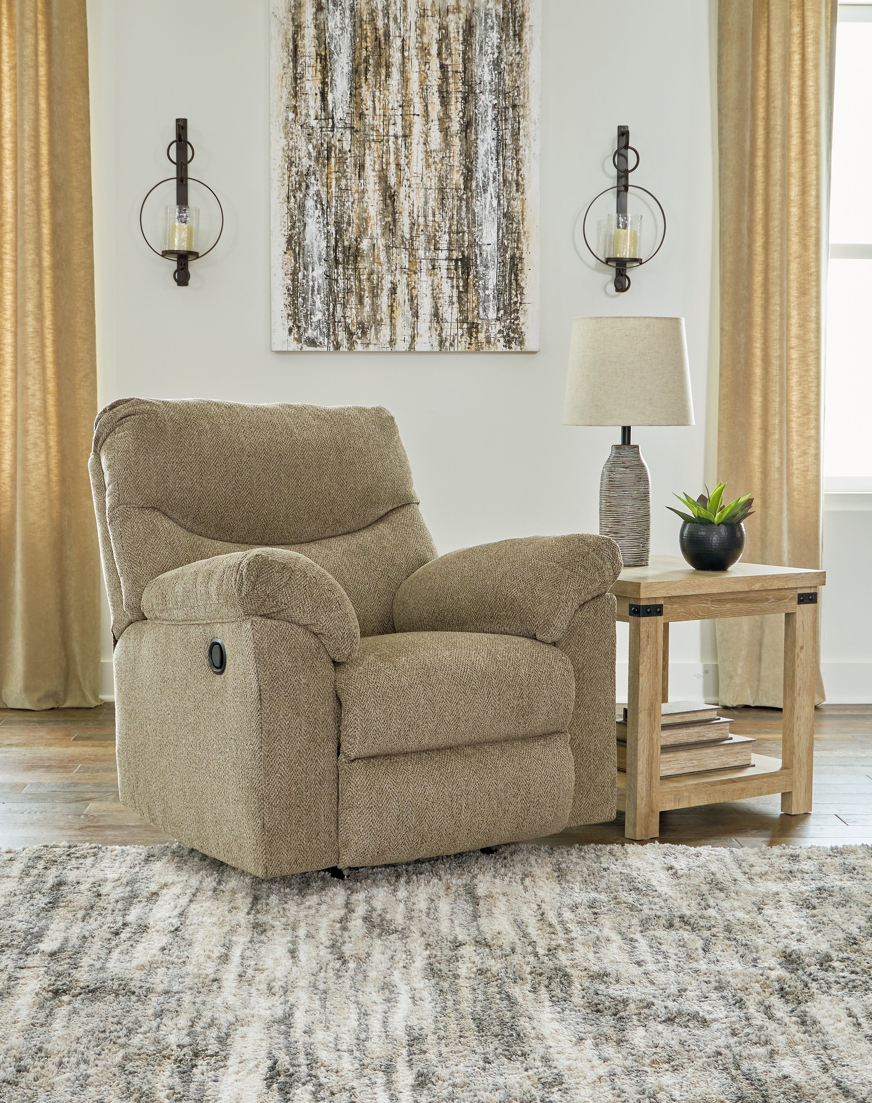 Prime Furniture - Ashley Furniture - Alphons Living Room - Rocker Recliner / Briar - 2820225