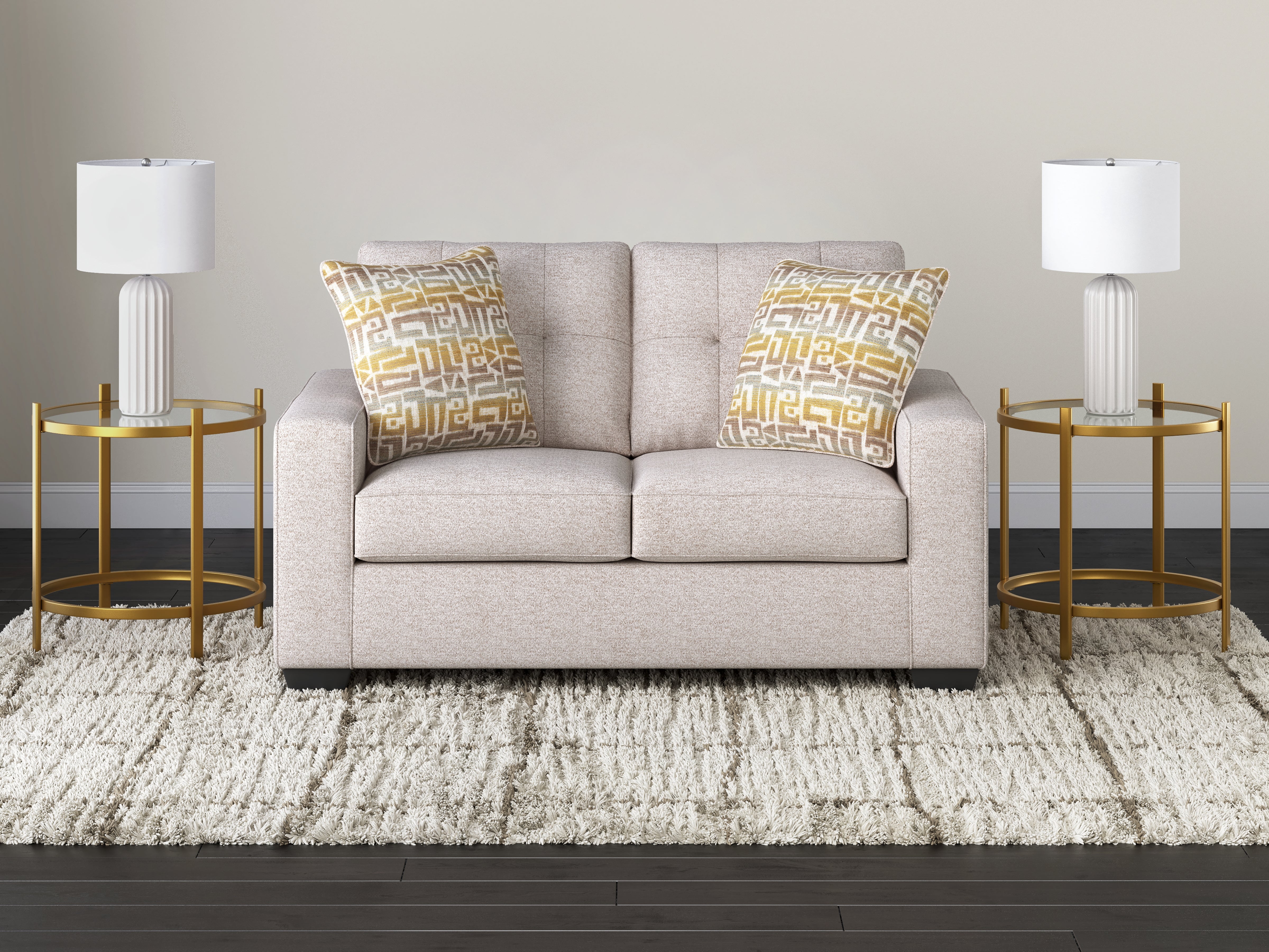 Prime Furniture - Ashley Furniture - Larimer Living Room - Loveseat / Stone - PC2920335