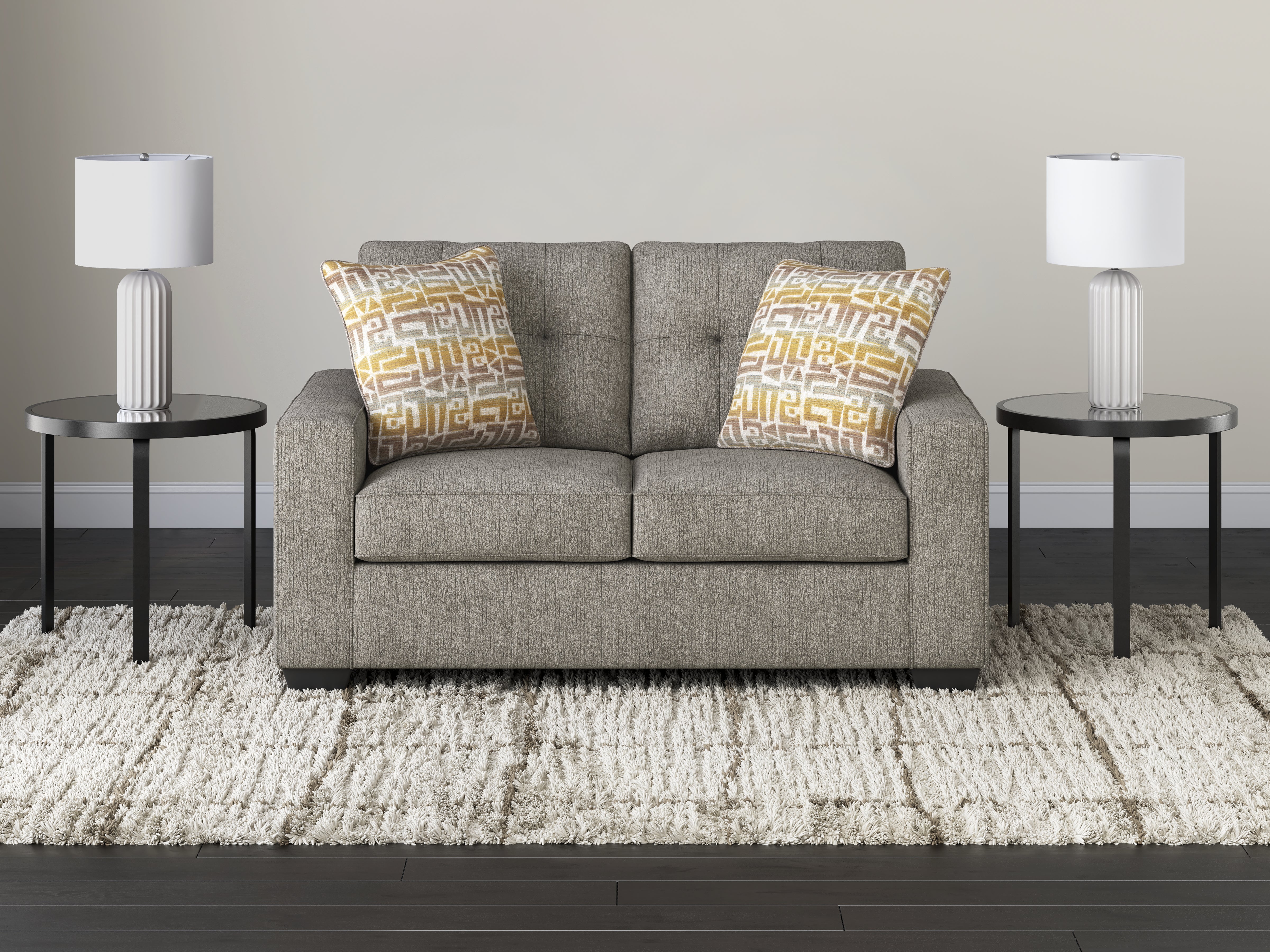 Prime Furniture - Ashley Furniture - Larimer Living Room - Loveseat / Iron - PC2920435