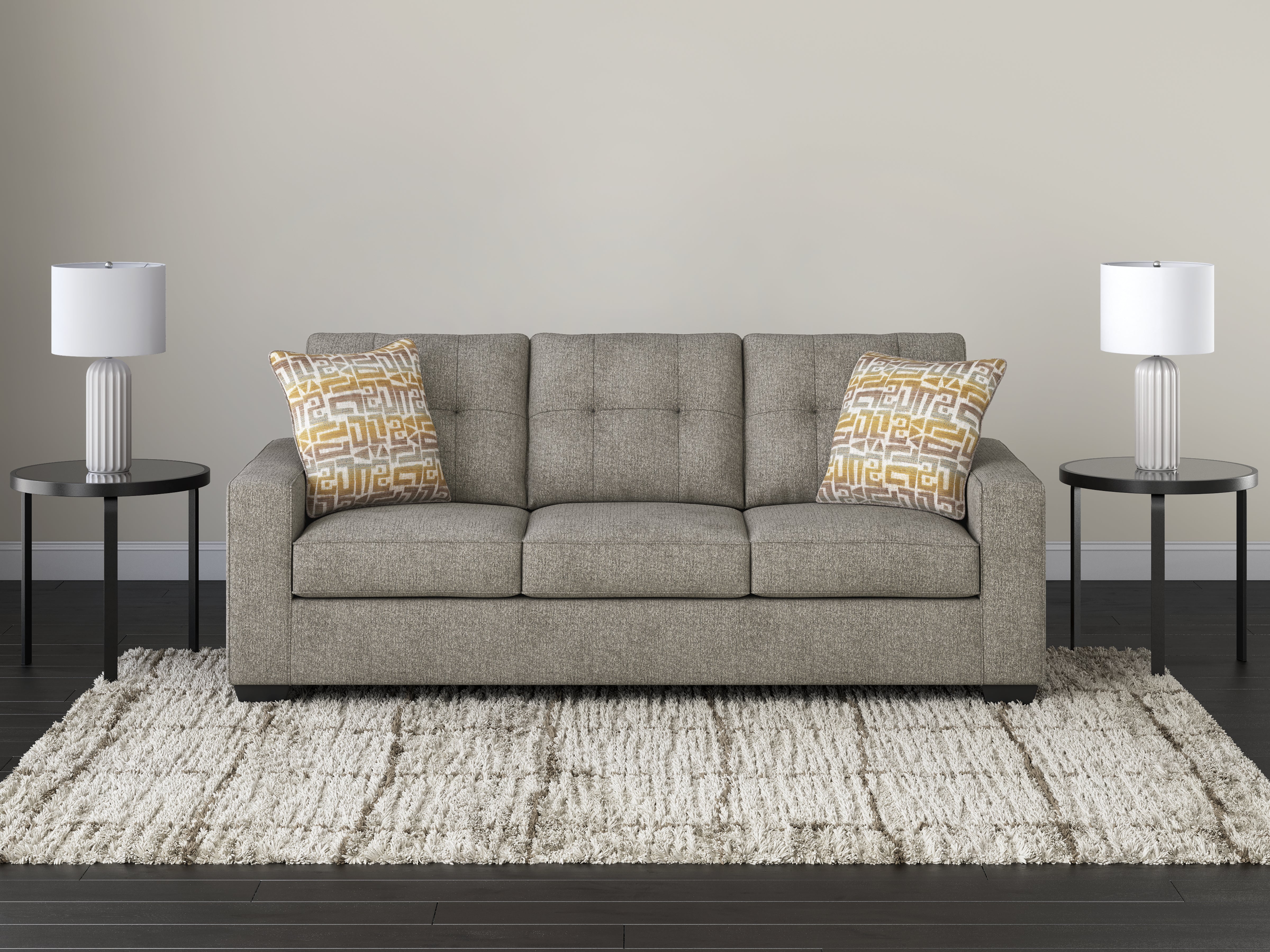 Prime Furniture - Ashley Furniture - Larimer Living Room - Queen Sofa Sleeper / Iron - PC2920439