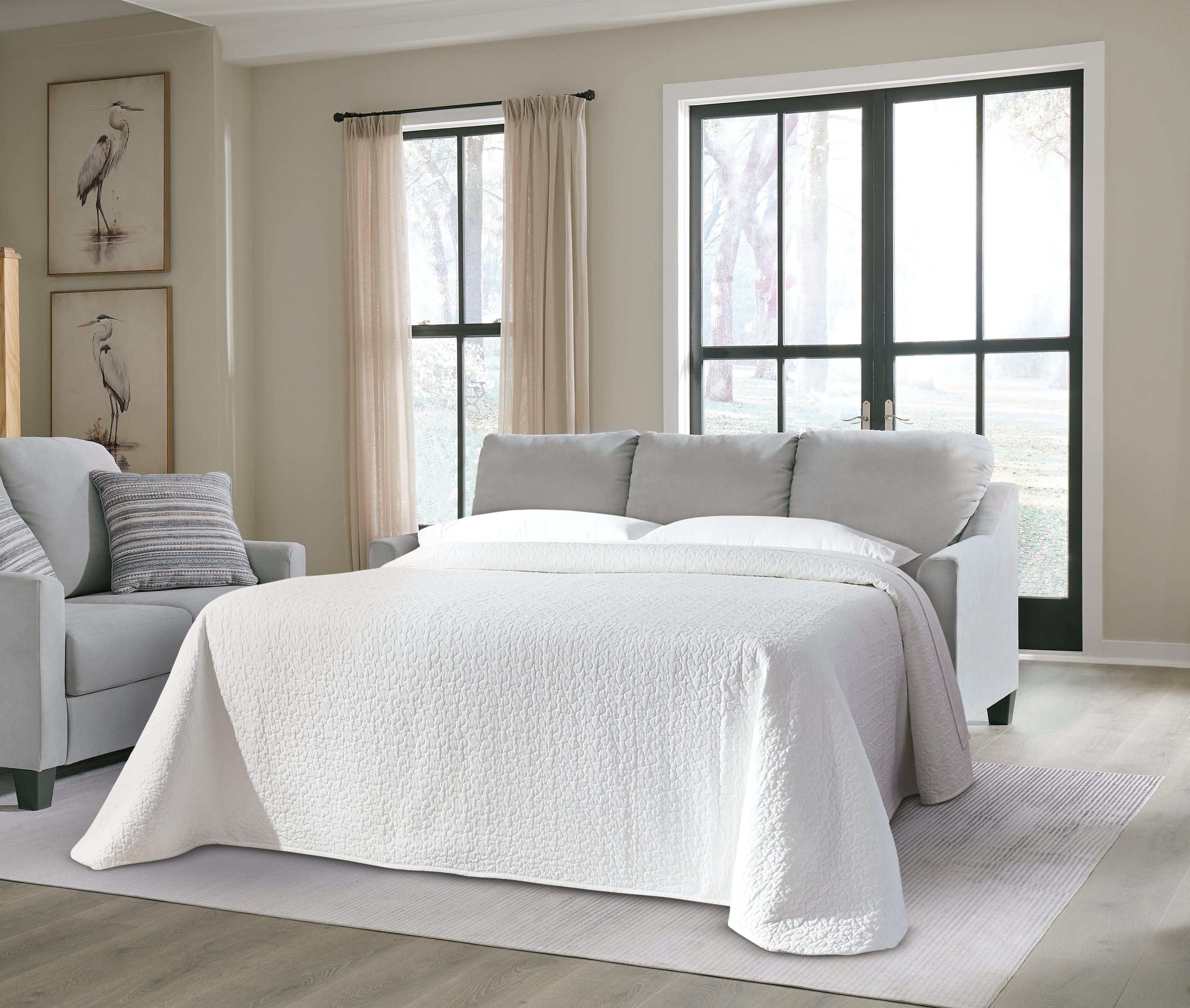 Prime Furniture - Ashley Furniture - Adlai Living Room - Queen Sofa Sleeper / Shadow - 3010339