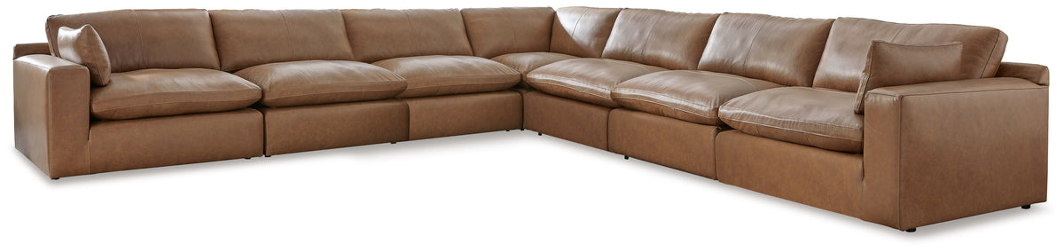 Prime Furniture - Ashley Furniture - Emilia Sectional - RAF 2-Piece Sectional Loveseat / Caramel - 30901S1