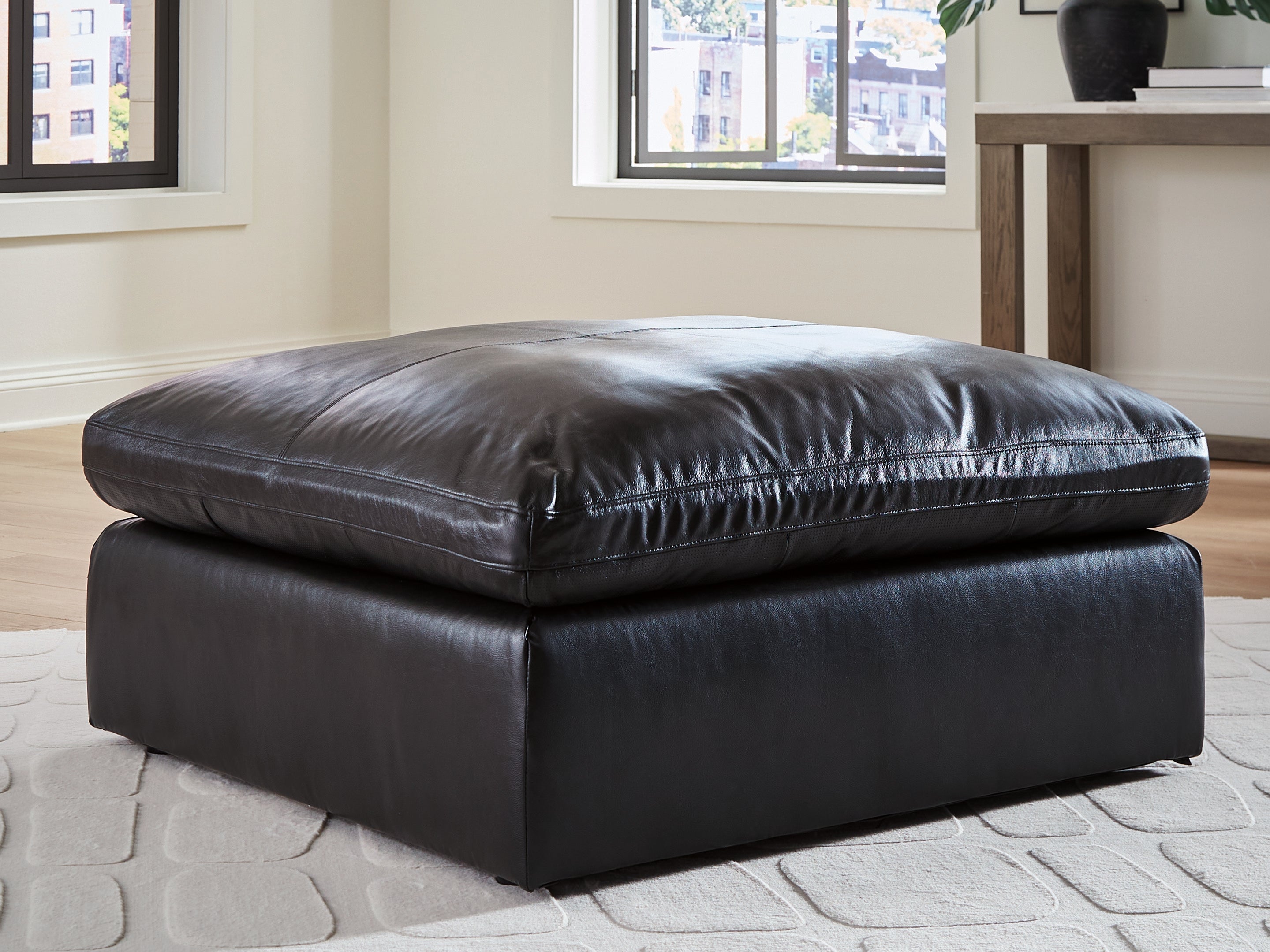 Prime Furniture - Ashley Furniture - Emilia Sectional - Oversized Accent Ottoman / Black - 3090208