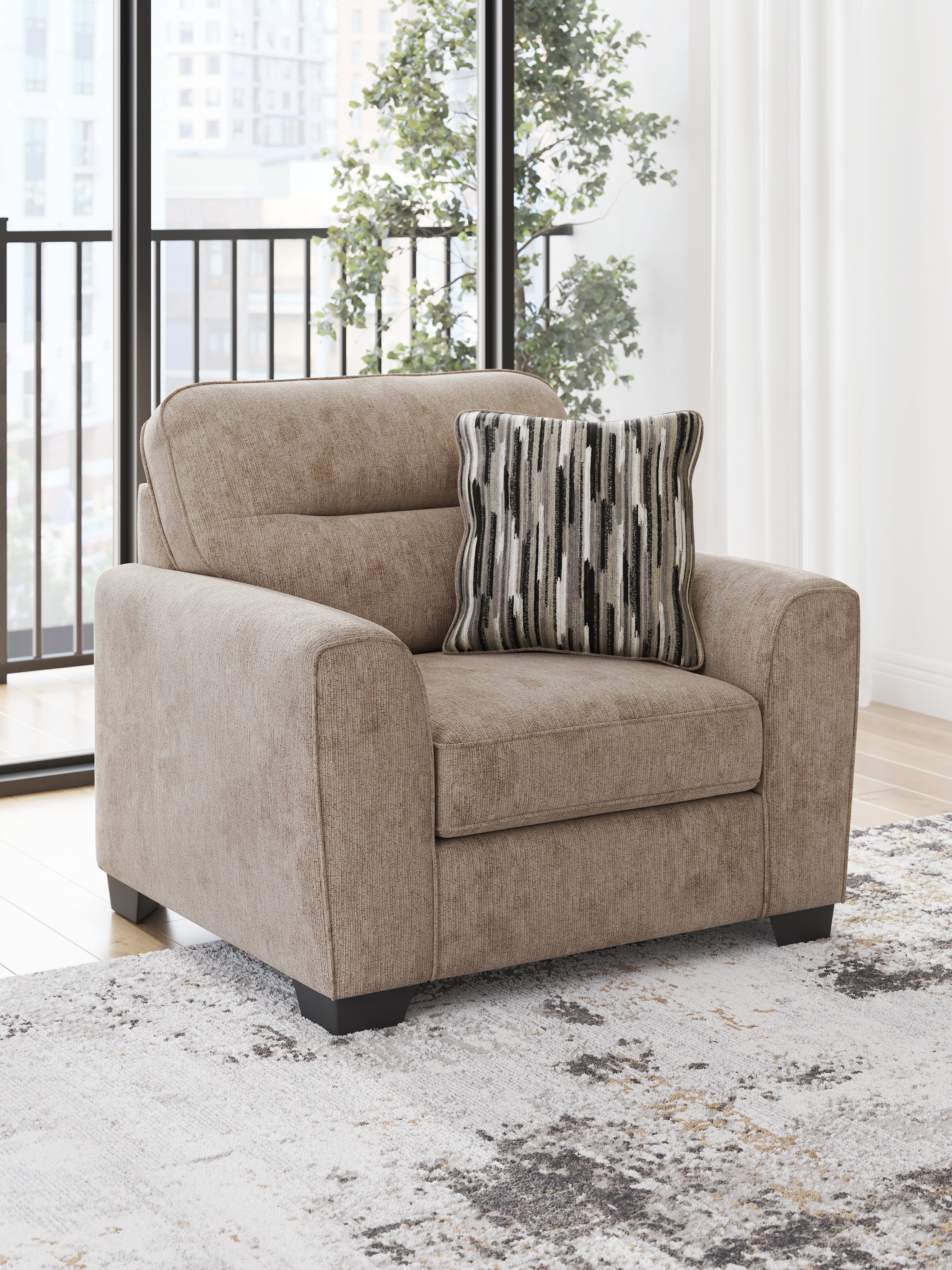 Prime Furniture - Ashley Furniture - Olten Living Room - Chair and a Half / Mocha - 3130423