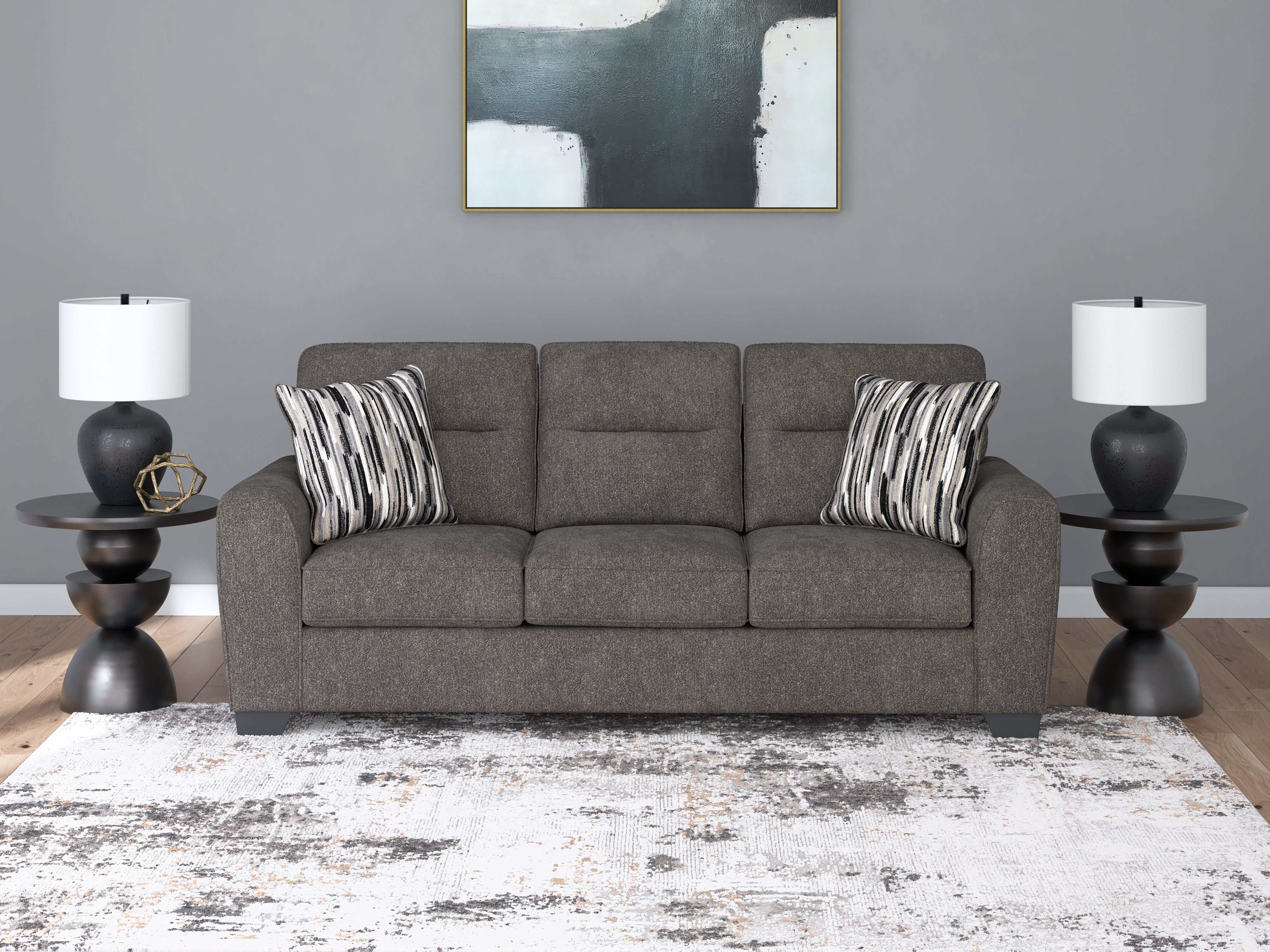 Prime Furniture - Ashley Furniture - Olten Living Room - Sofa / Graphite - 3130538