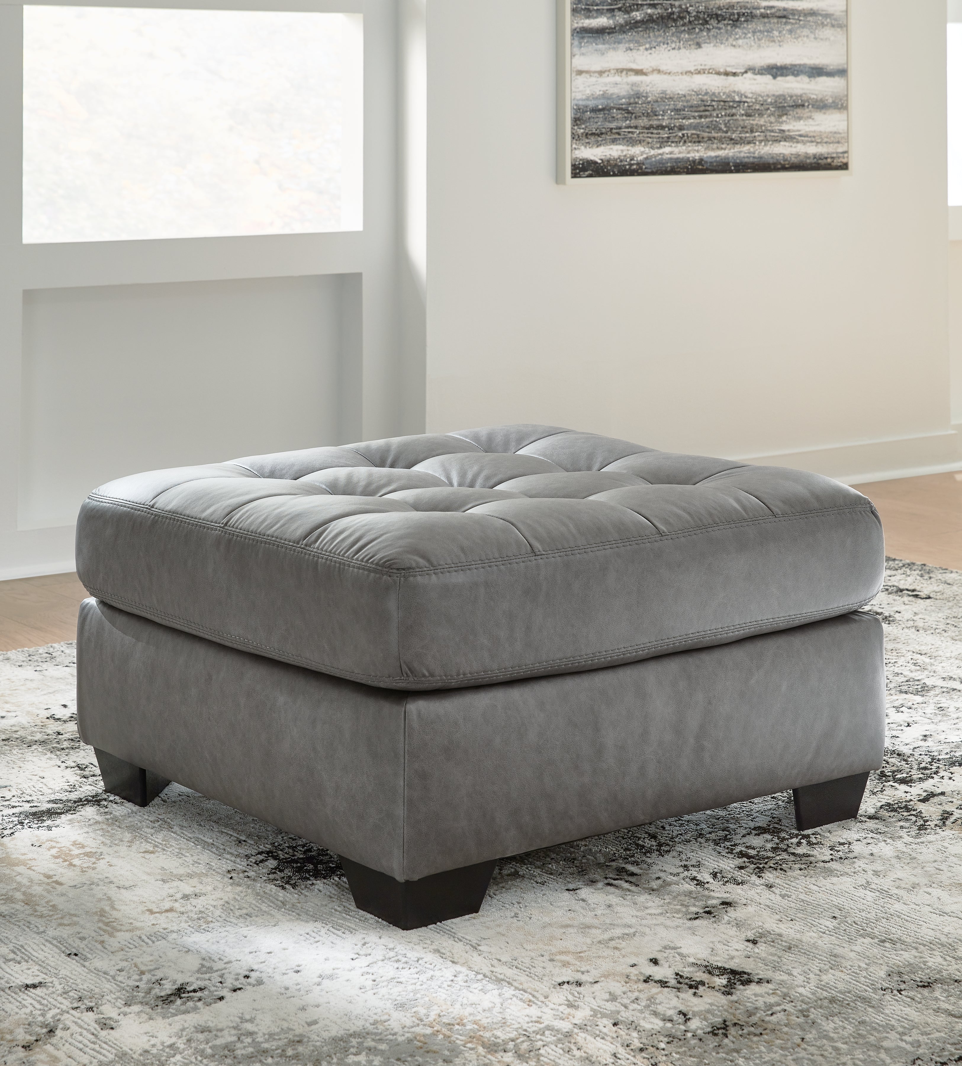 Prime Furniture - Ashley Furniture - Clairette Court Living Room - Oversized Accent Ottoman / Alloy - 3150308