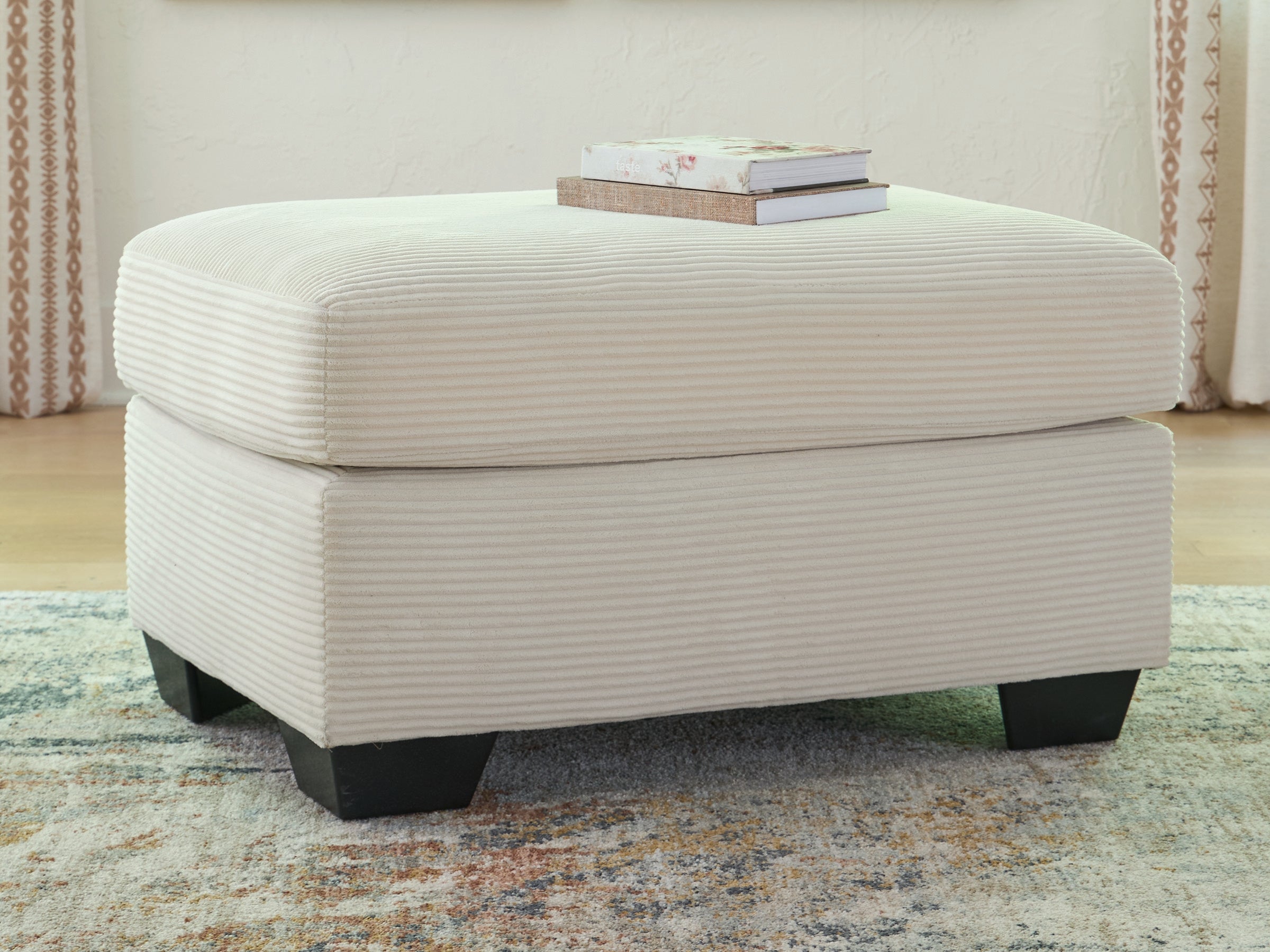 Prime Furniture - Ashley Furniture - Greenbriar Living Room - Ottoman / Ivory - PC3200614
