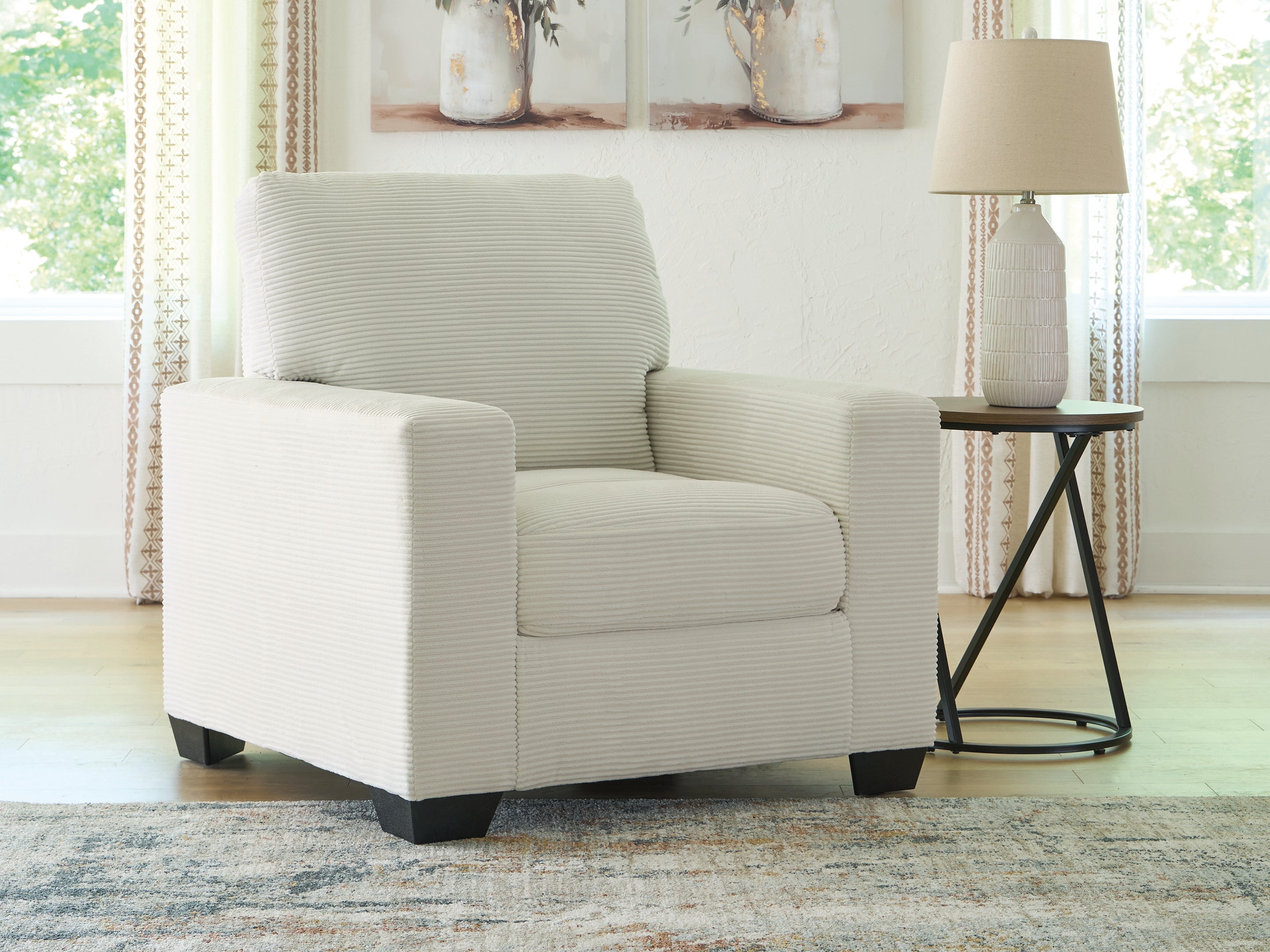 Prime Furniture - Ashley Furniture - Greenbriar Living Room - Chair / Ivory - PC3200620