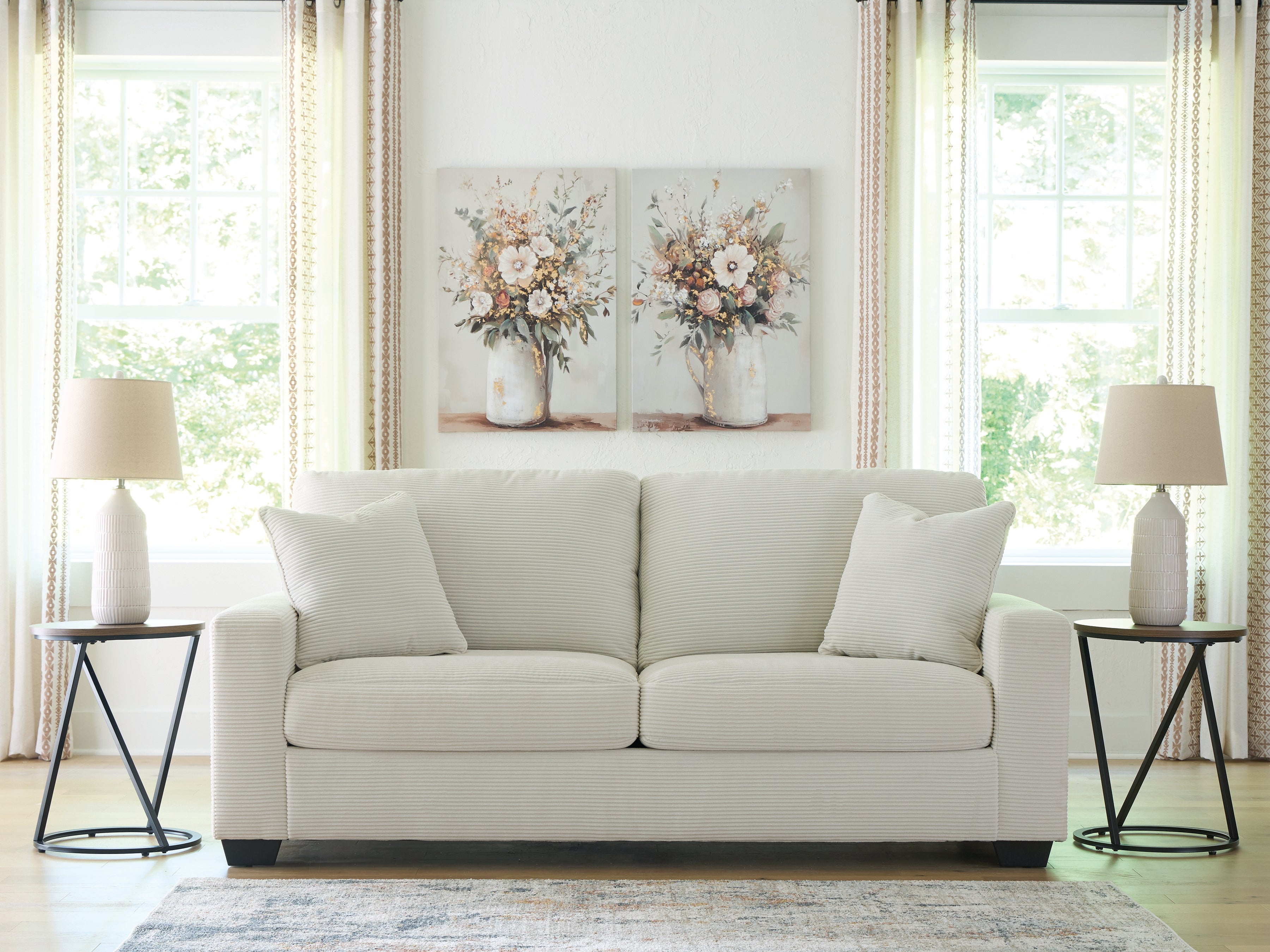 Prime Furniture - Ashley Furniture - Greenbriar Living Room - Sofa / Ivory - PC3200638