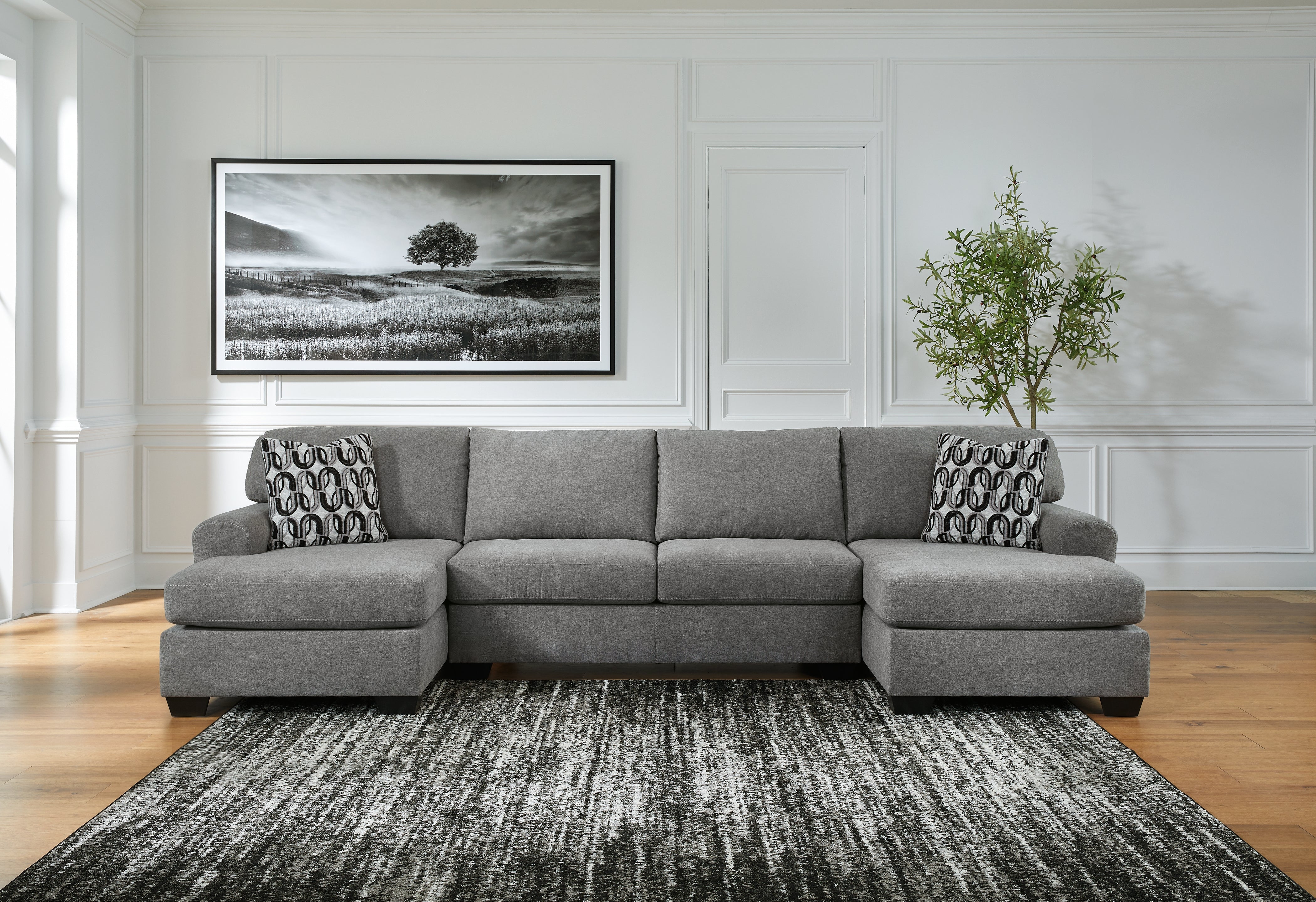 Prime Furniture - Ashley Furniture - Birkdale Court Sectional - RAF 3-Piece Sectional / Gray - 32402S3