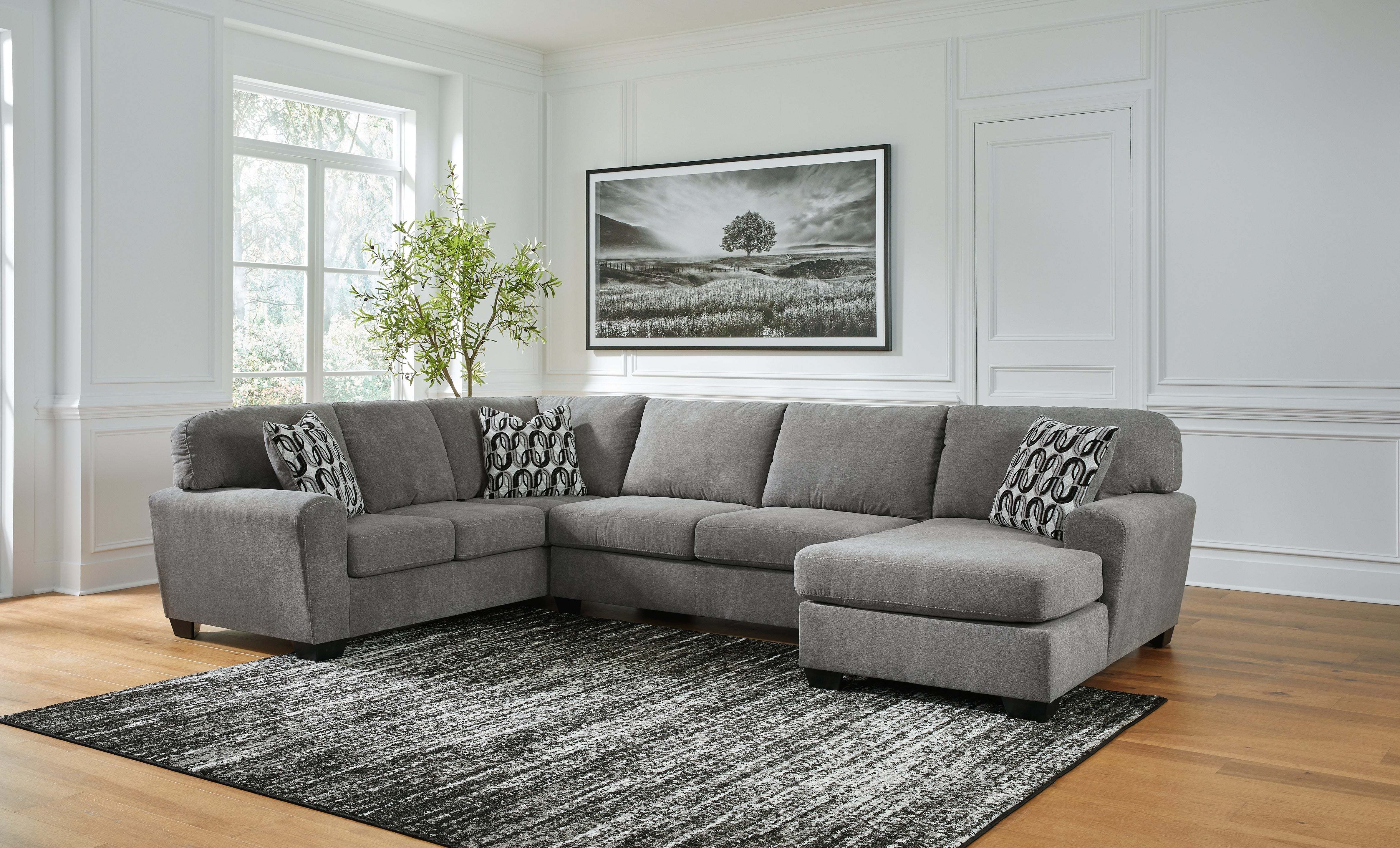Prime Furniture - Ashley Furniture - Birkdale Court Sectional - LAF 3-Piece Sectional with Chaise / Gray - 32402S2