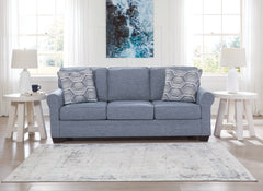 Prime Furniture - Ashley Furniture - Carissa Manor Living Room - Queen Sofa Sleeper / Denim - 3260439
