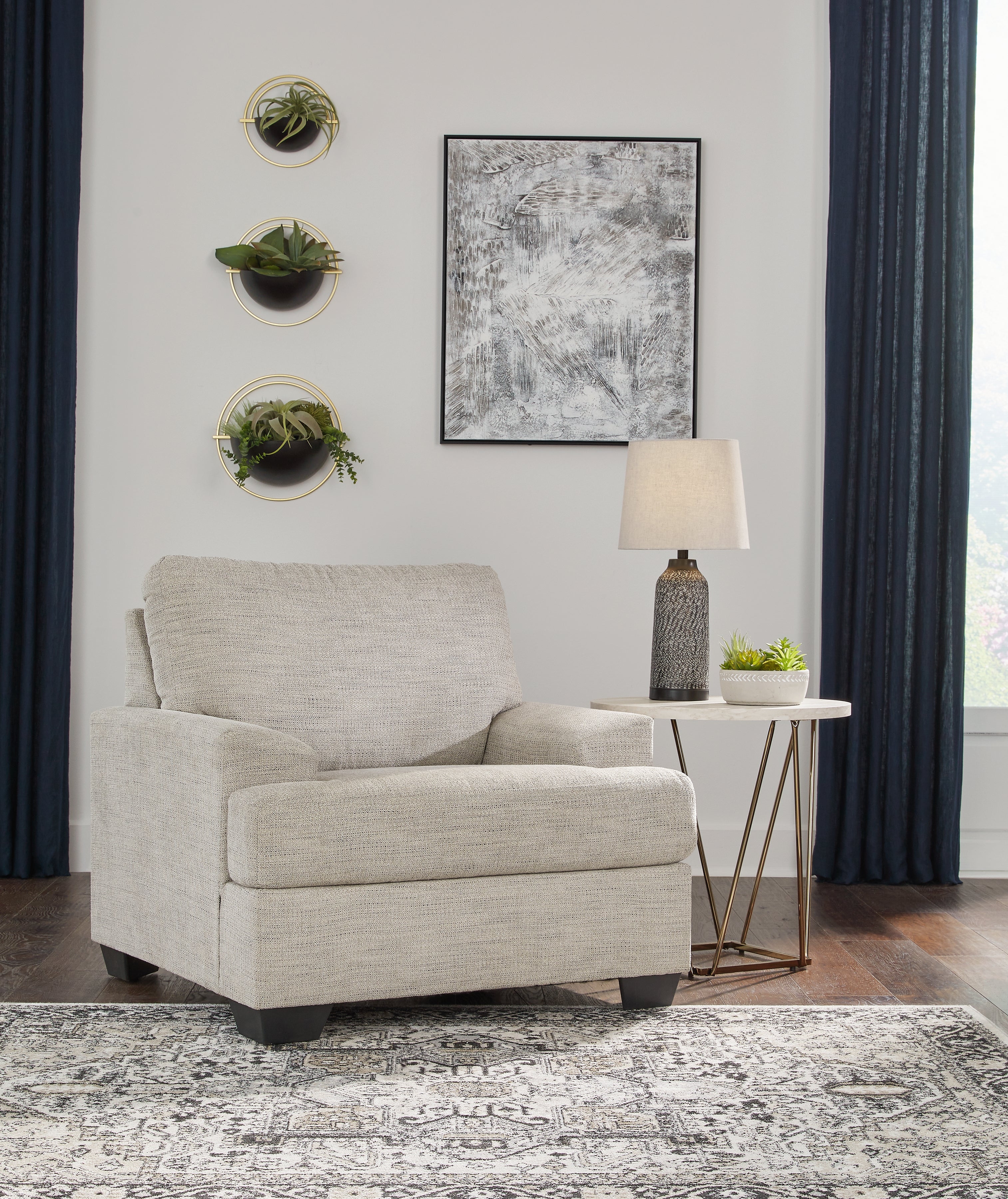 Prime Furniture - Ashley Furniture - Vayda Living Room - Chair / Pebble - 3310420