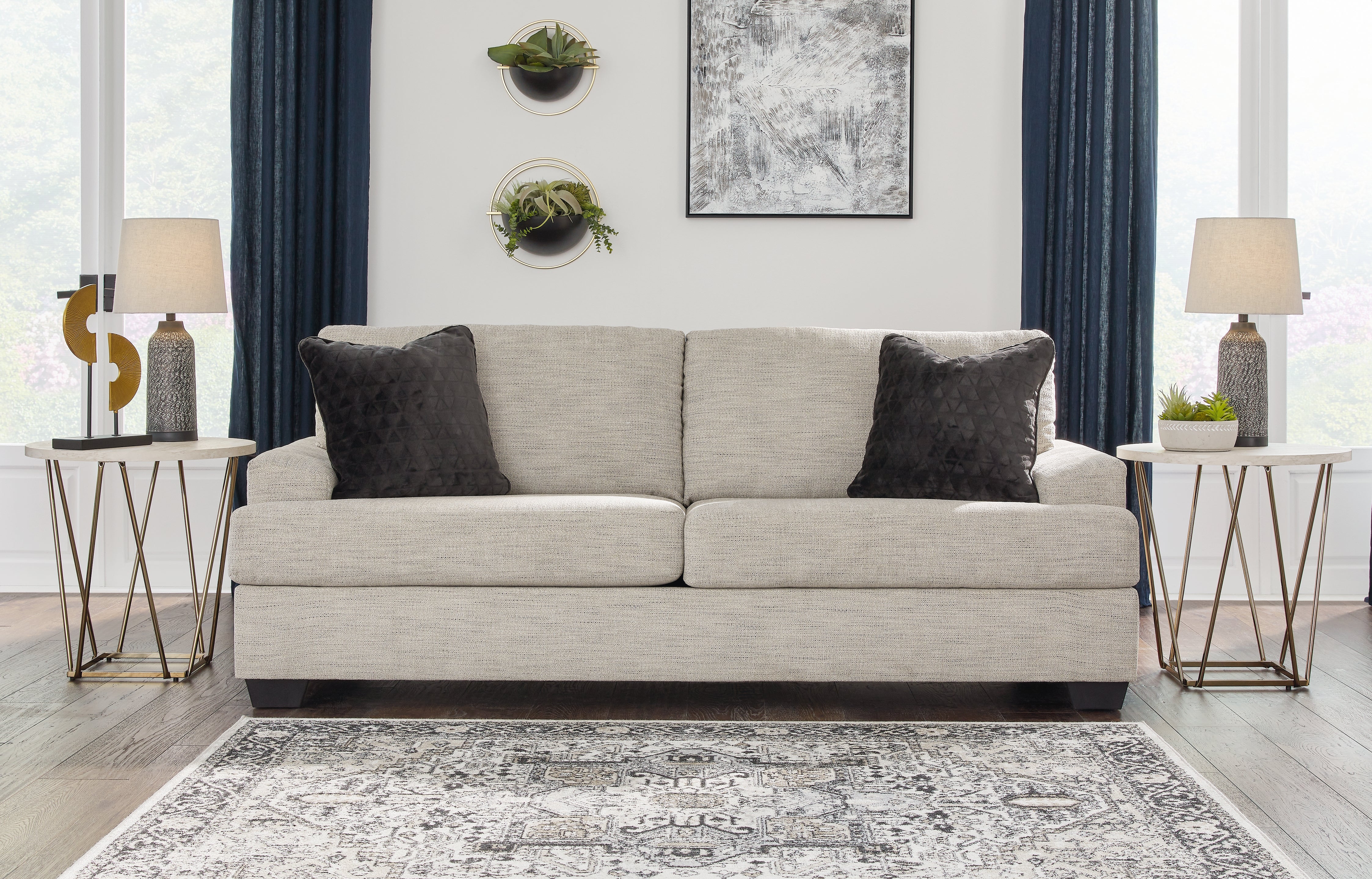 Prime Furniture - Ashley Furniture - Vayda Living Room - Sofa / Pebble - 3310438