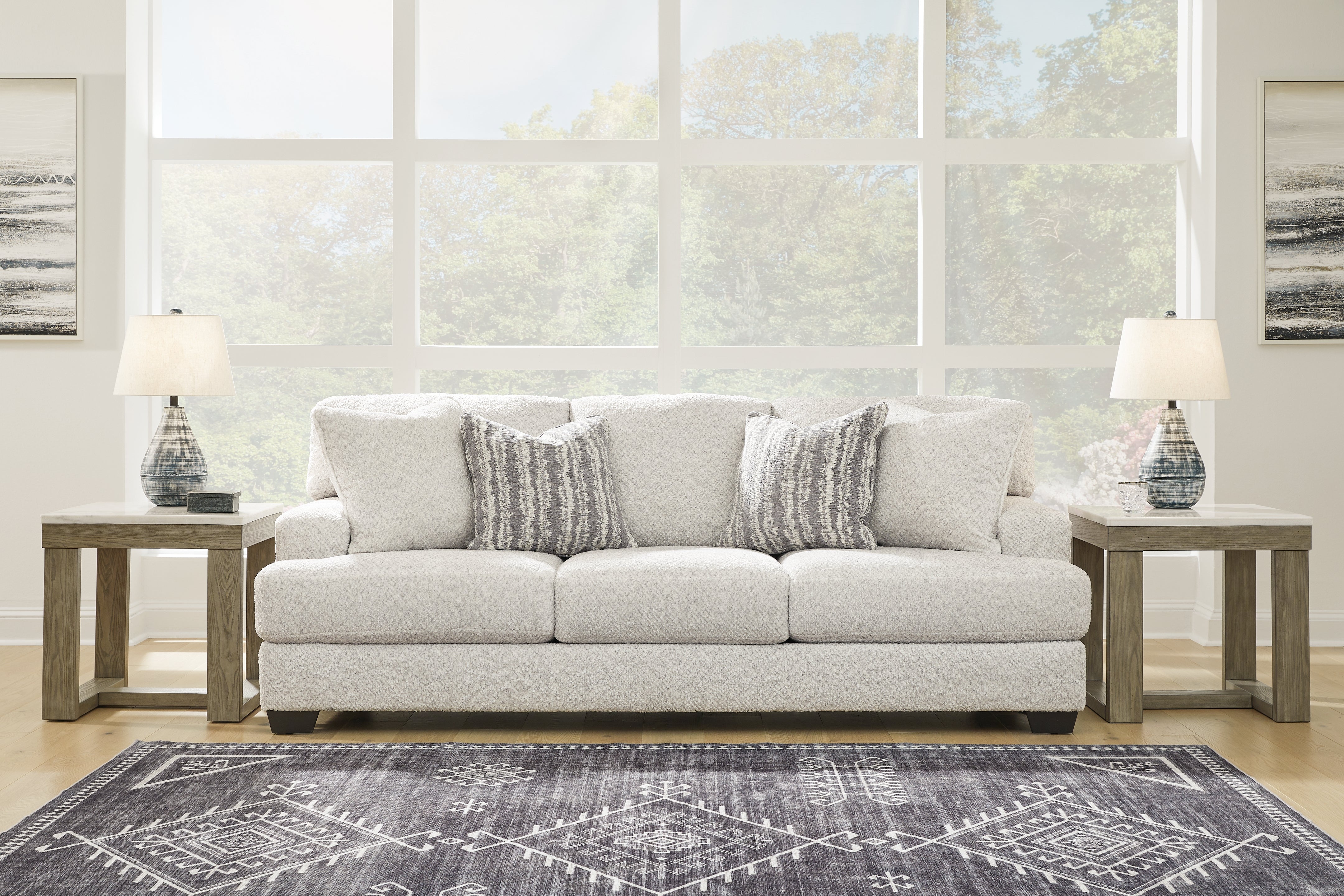 Prime Furniture - Ashley Furniture - Brebryan Living Room - Sofa / Flannel - 3440138