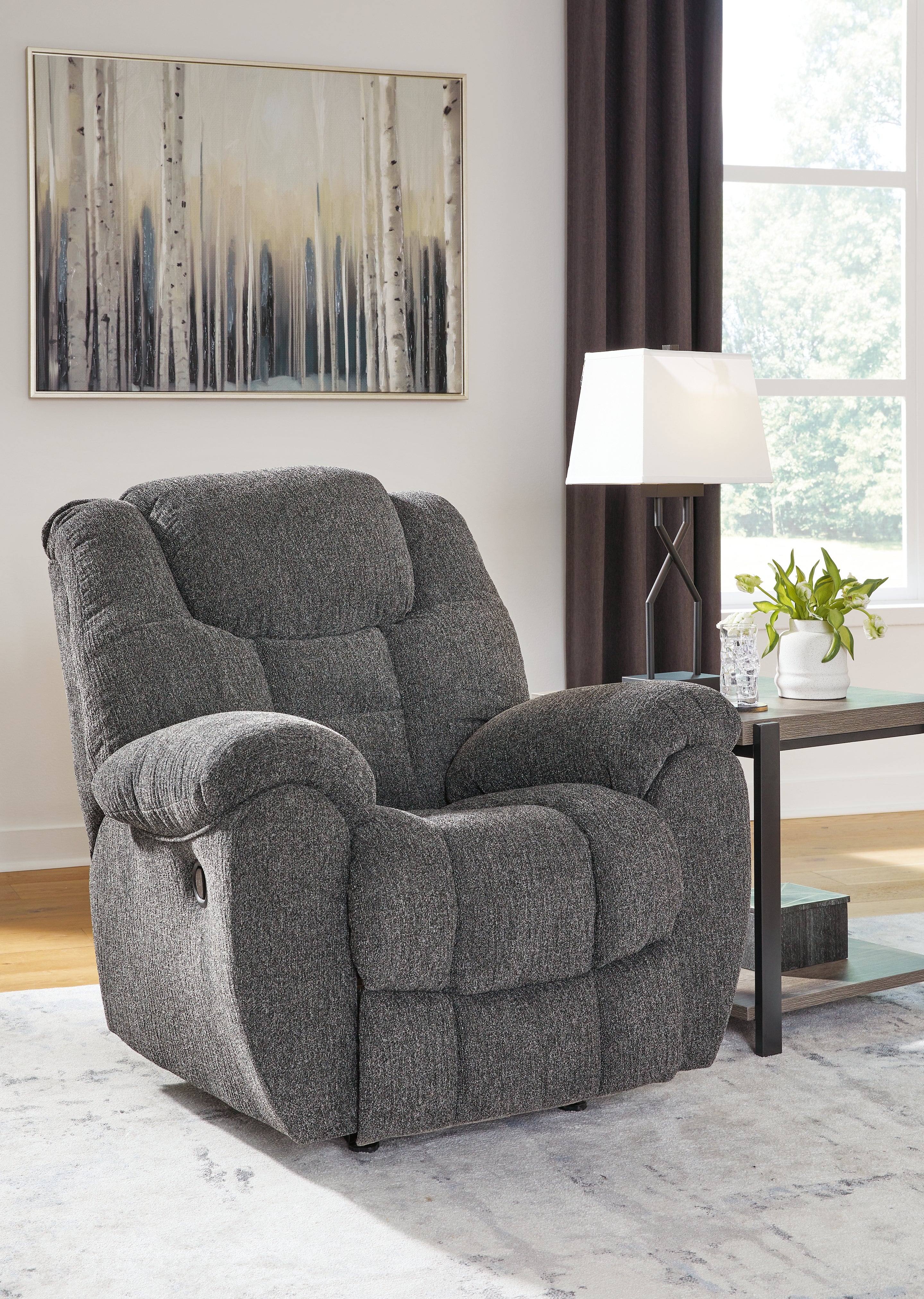 Prime Furniture - Ashley Furniture - Foreside Living Room - Rocker Recliner / Charcoal - 3810425
