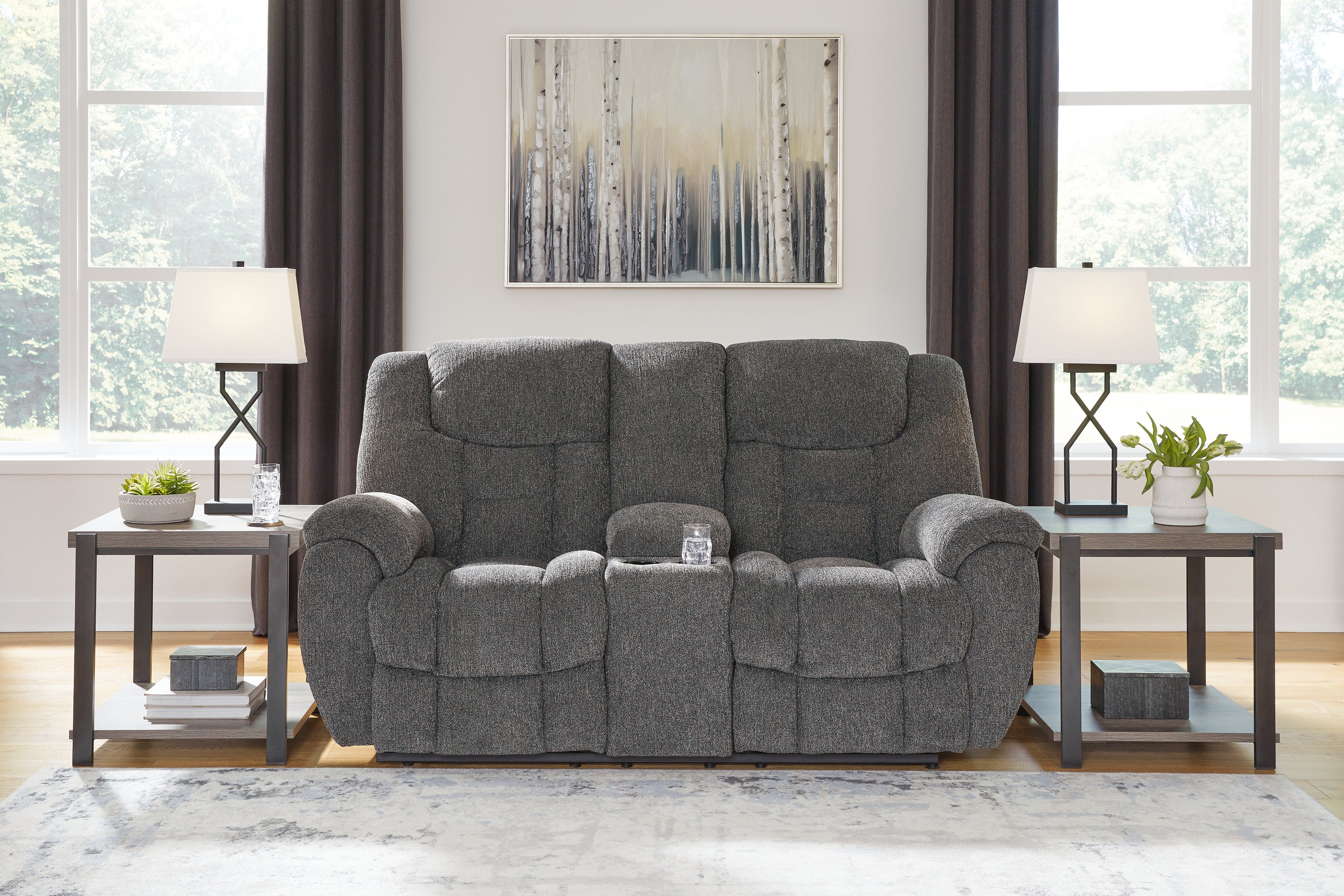 Prime Furniture - Ashley Furniture - Foreside Living Room - Rocker Recliner / Charcoal - 3810425
